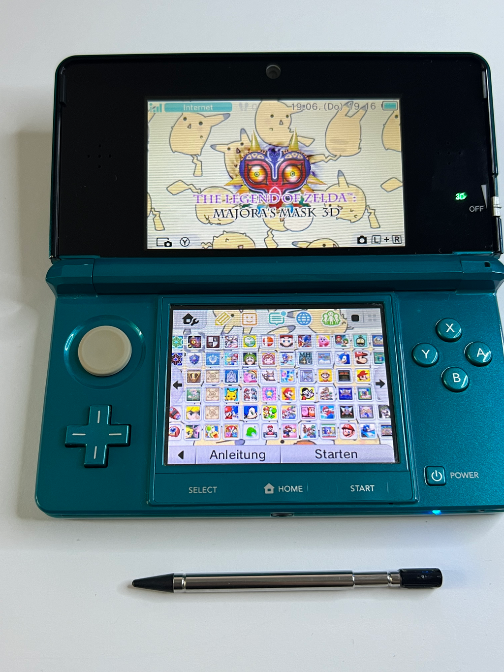 Nintendo 3DS Konsole türkis blau mit 128GB, Pokemon Bank, Poke Mover & vielen Extras