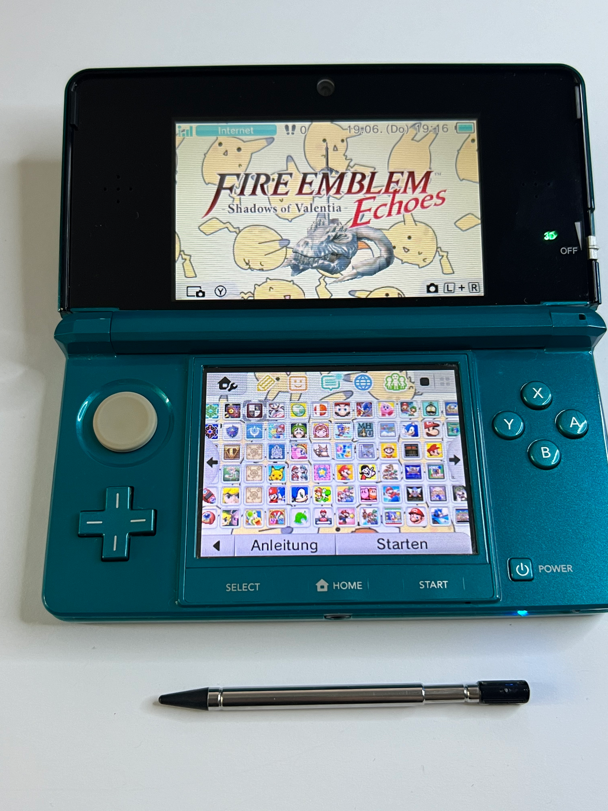 Nintendo 3DS Konsole türkis blau mit 128GB, Pokemon Bank, Poke Mover & vielen Extras