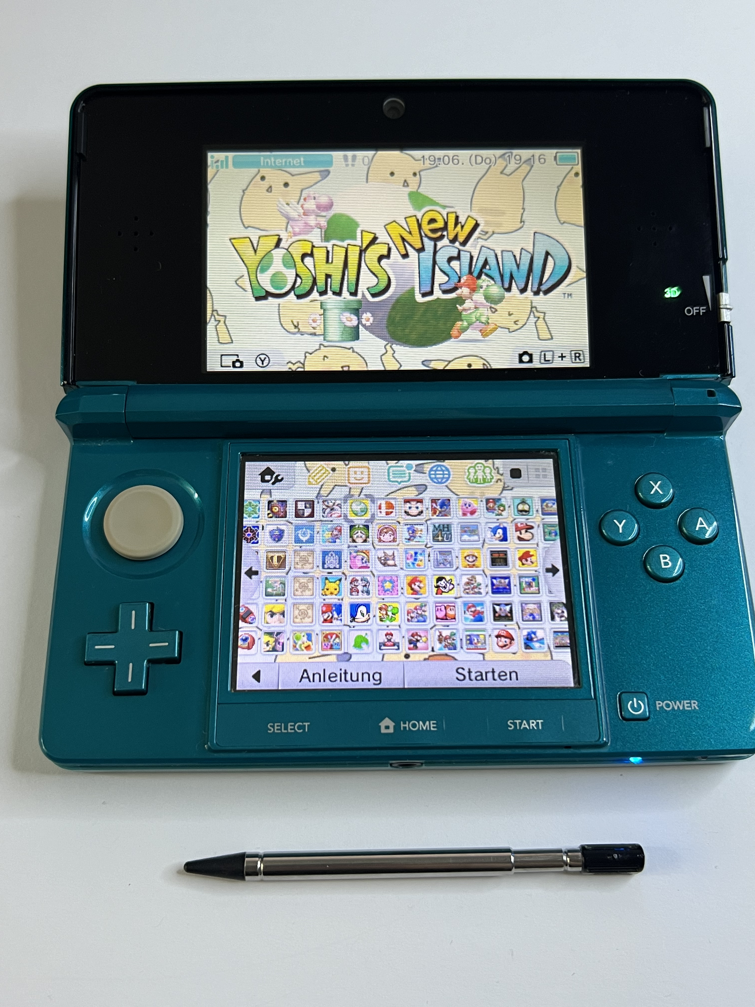 Nintendo 3DS Konsole aqua blau mit 128GB, Pokemon Bank, Poke Mover & vielen Extras