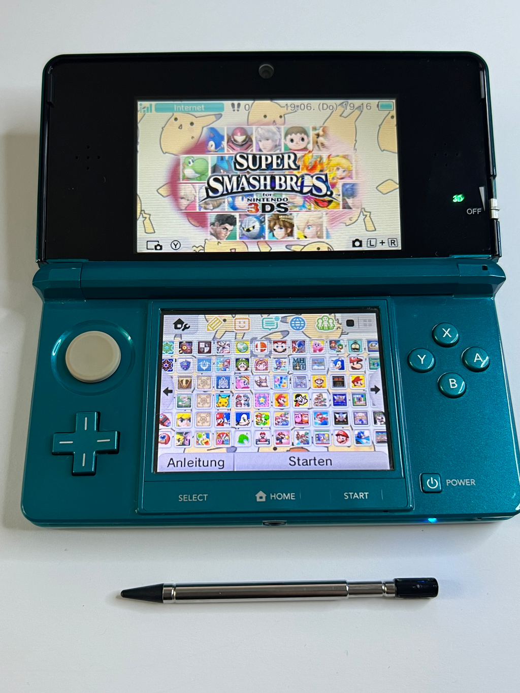 Nintendo 3DS Konsole türkis blau mit 128GB, Pokemon Bank, Poke Mover & vielen Extras