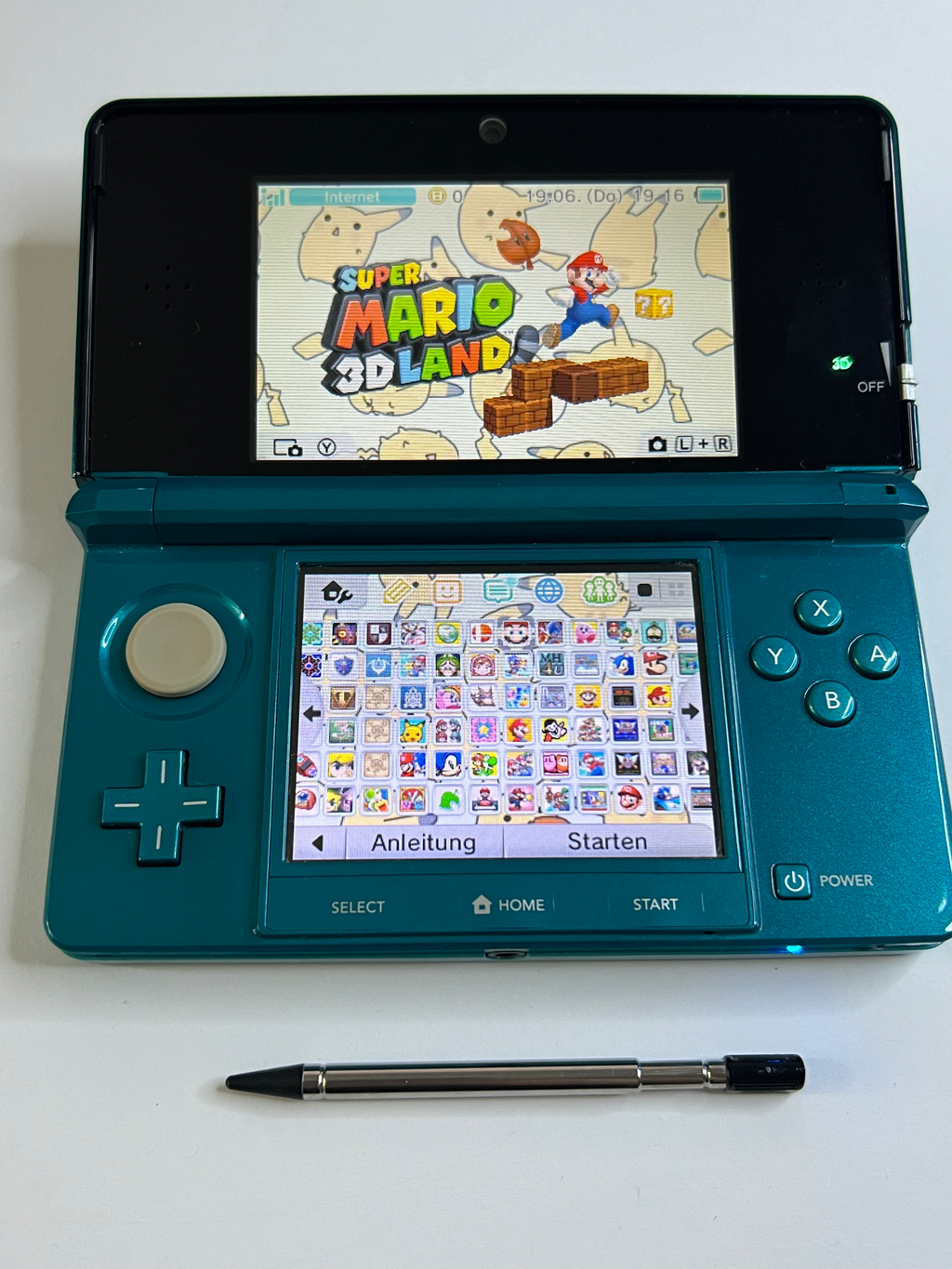 Nintendo 3DS Konsole türkis blau mit 128GB, Pokemon Bank, Poke Mover & vielen Extras