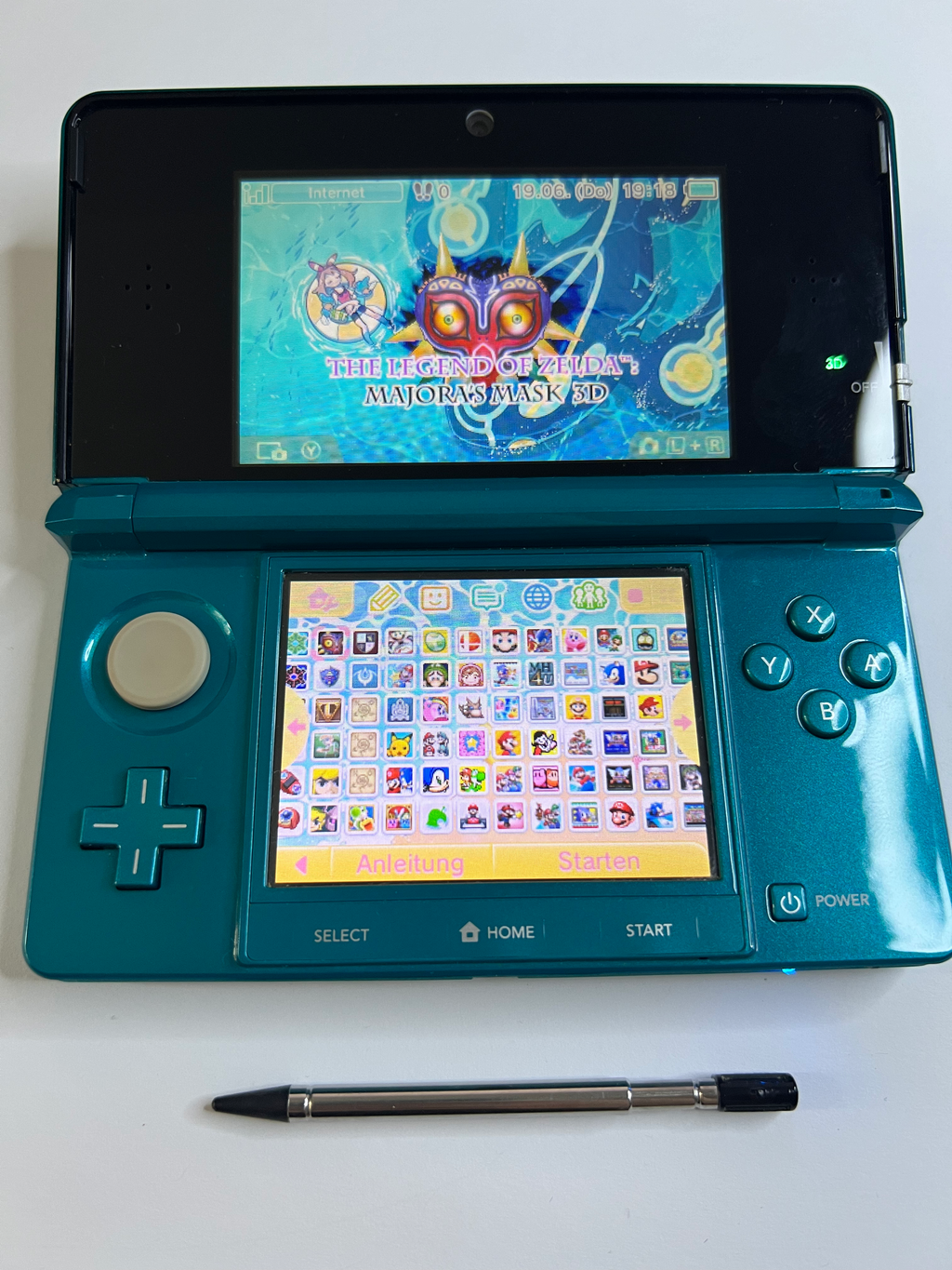 Nintendo 3DS Konsole türkis blau mit 128GB, Pokemon Bank, Poke Mover & vielen Extras