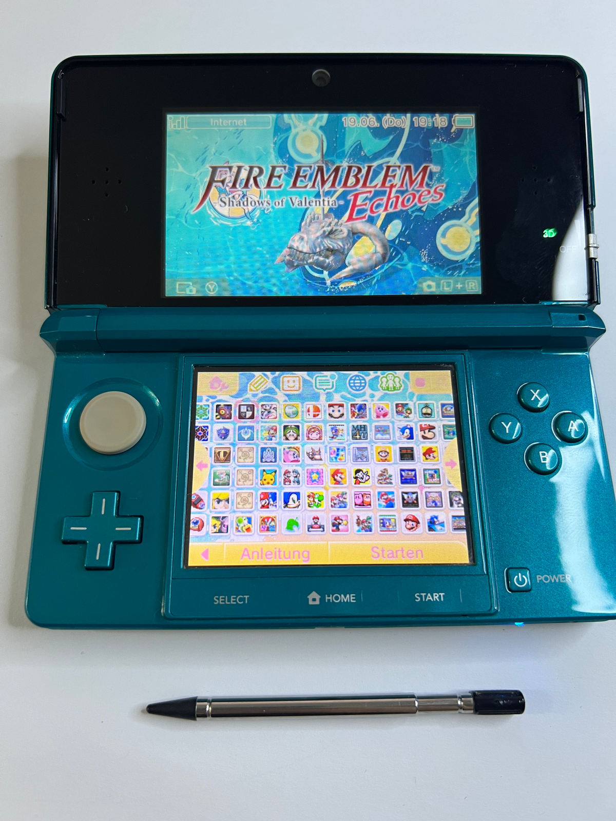 Nintendo 3DS Konsole türkis blau mit 128GB, Pokemon Bank, Poke Mover & vielen Extras