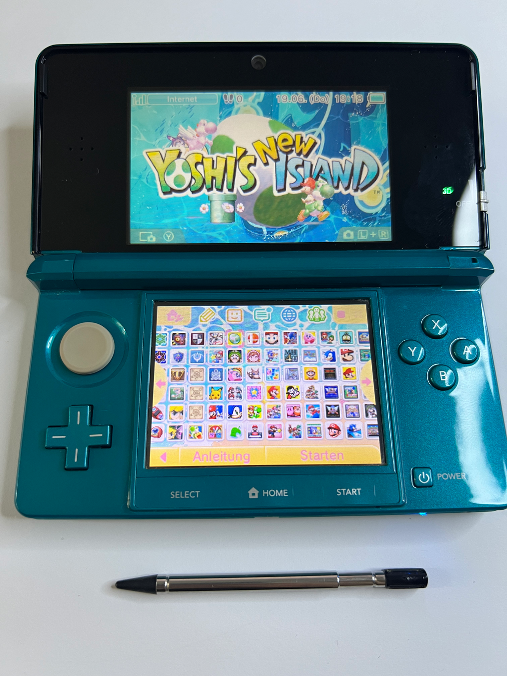 Nintendo 3DS Konsole türkis blau mit 128GB, Pokemon Bank, Poke Mover & vielen Extras