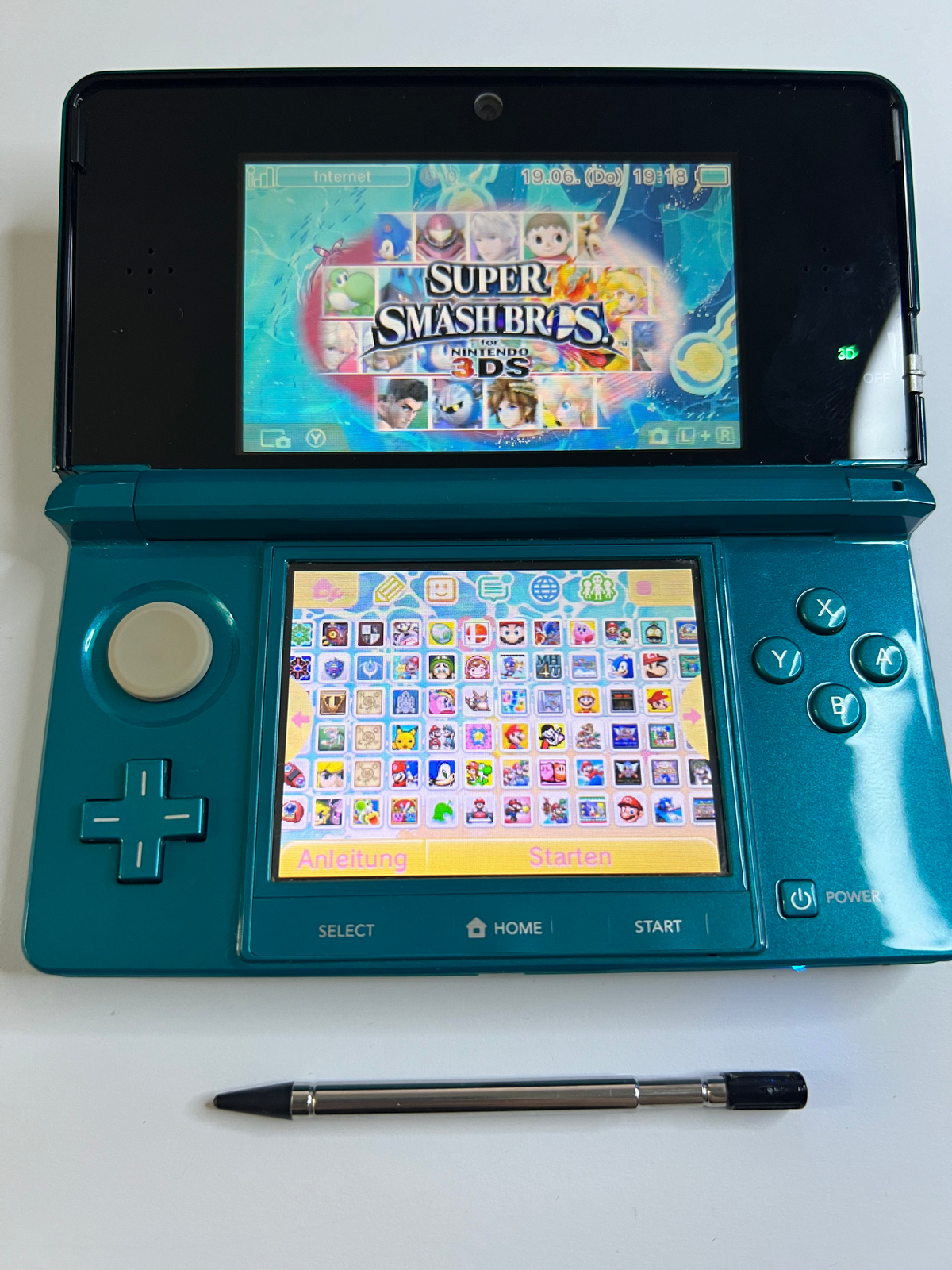 Nintendo 3DS Konsole türkis blau mit 128GB, Pokemon Bank, Poke Mover & vielen Extras