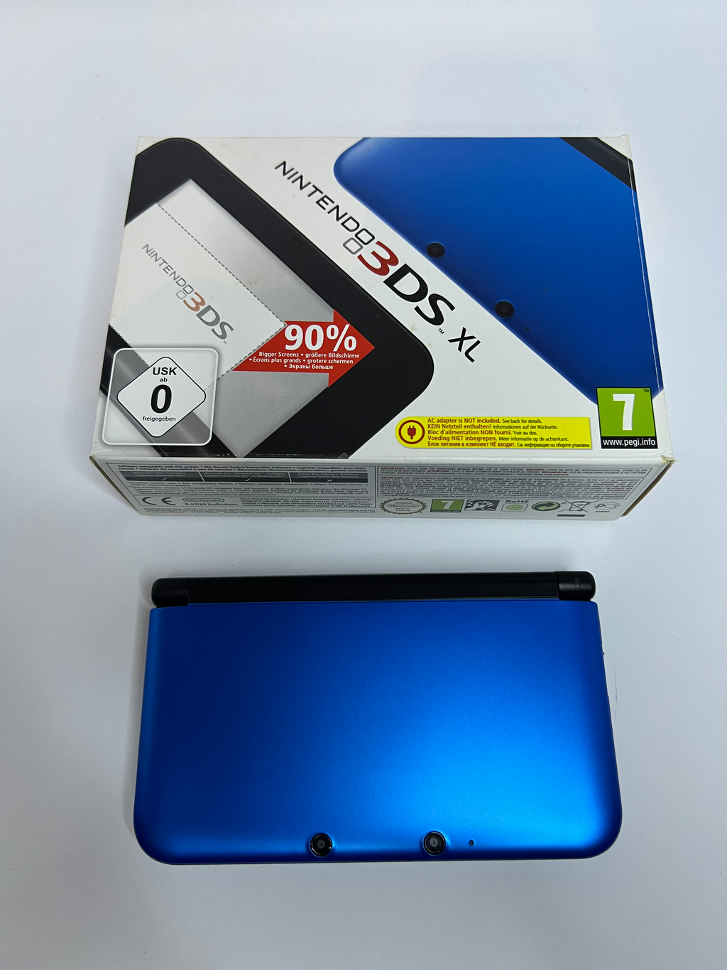 Nintendo 3DS XL Konsole blau in OVP mit 128GB, Pokemon Bank, Poke Mover & vielen Extras