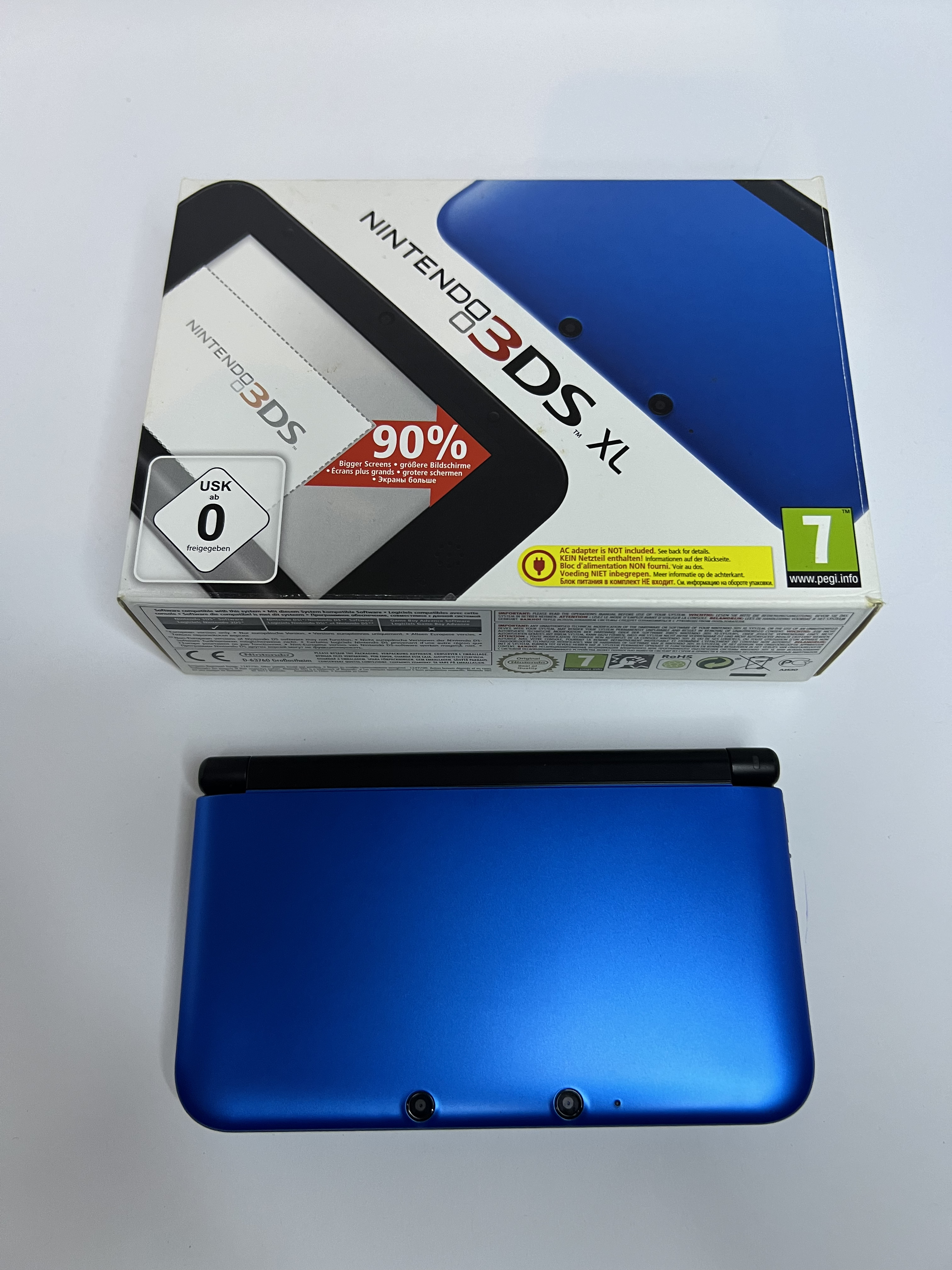 Nintendo 3DS XL Konsole blau in OVP mit 128GB, Pokemon Bank, Poke Mover & vielen Extras
