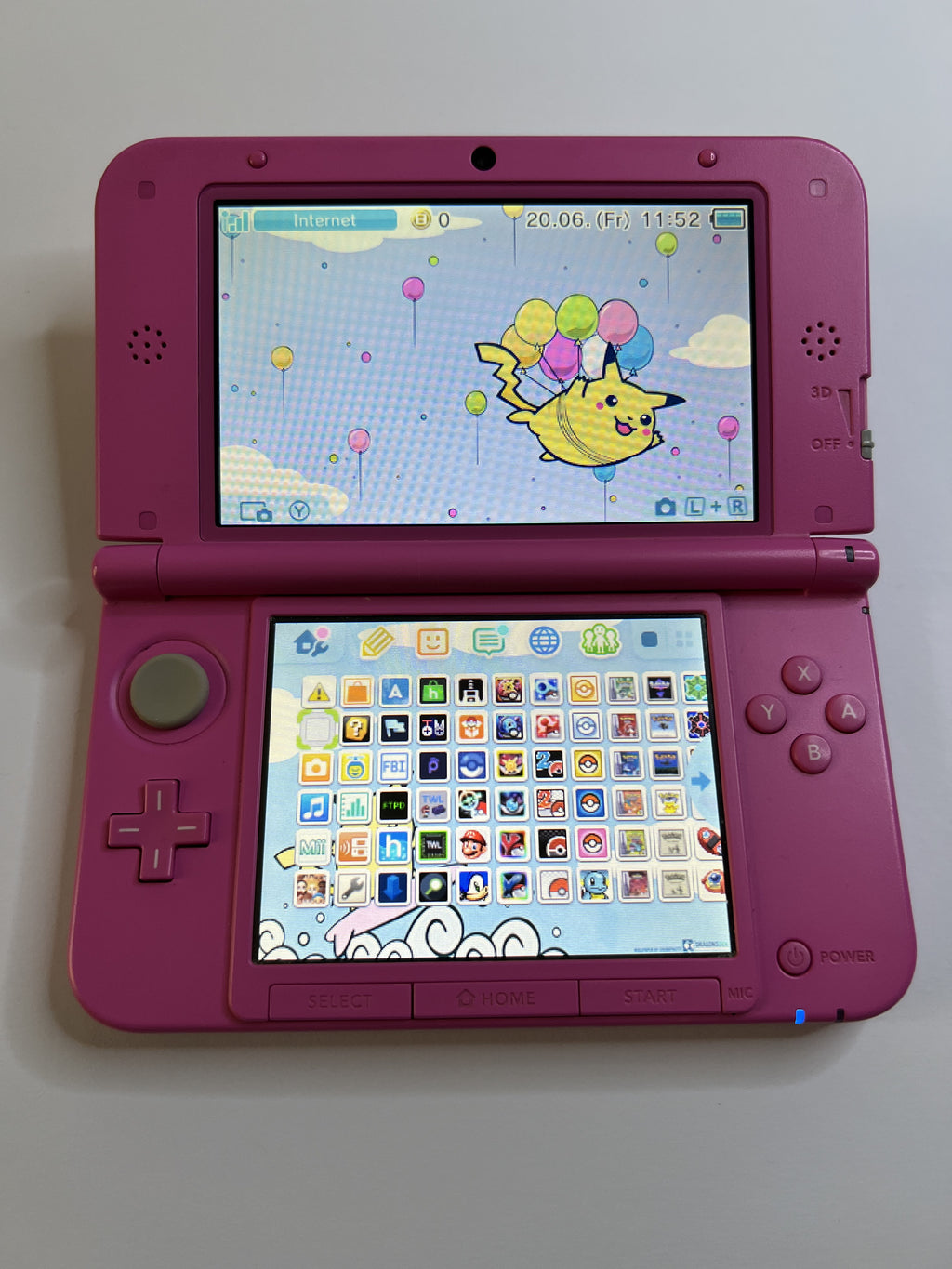 Nintendo 3DS XL Konsole in pink rosa mit 128GB, Pokemon Bank, Poke Mover & vielen Extras