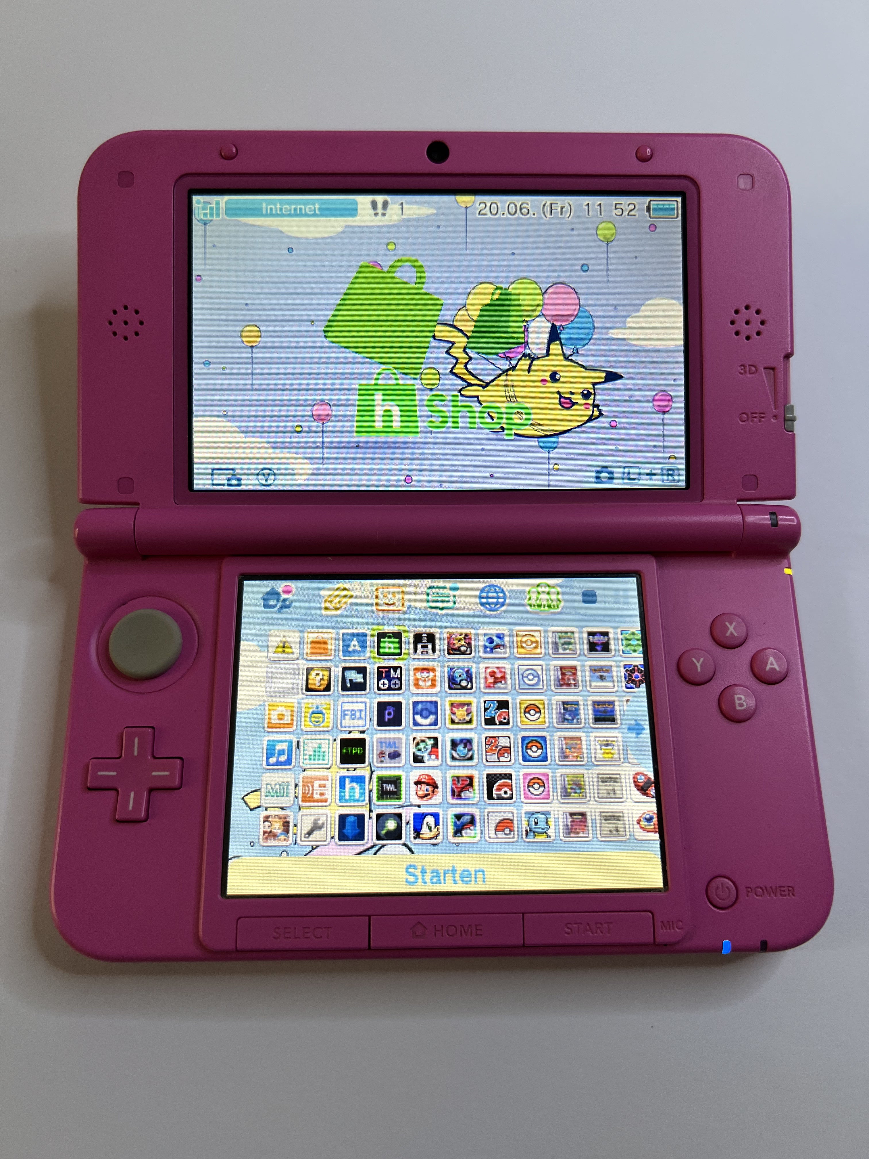 Nintendo 3DS XL Konsole in pink rosa mit 128GB, Pokemon Bank, Poke Mover & vielen Extras