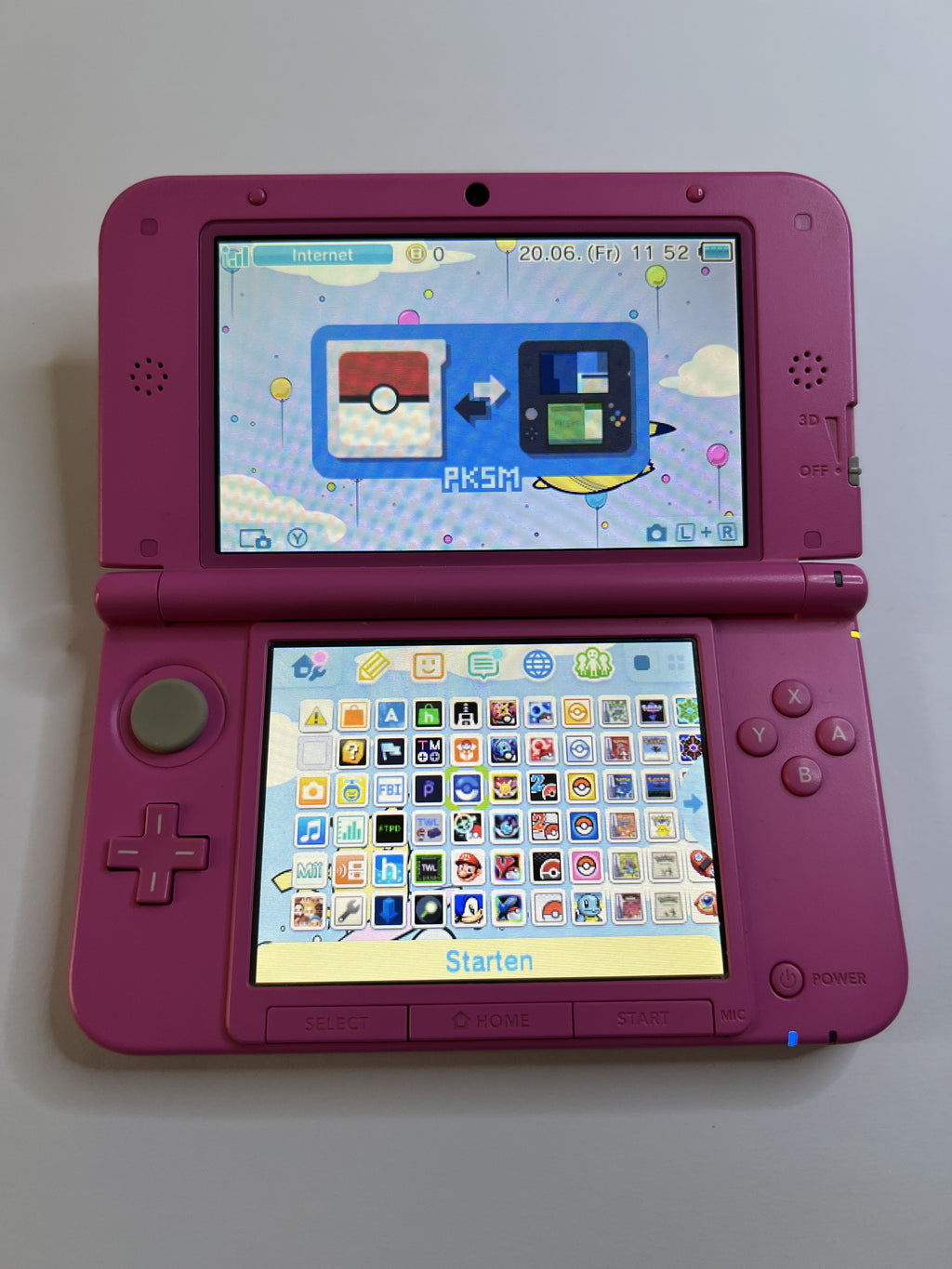 Nintendo 3DS XL Konsole in pink rosa mit 128GB, Pokemon Bank, Poke Mover & vielen Extras