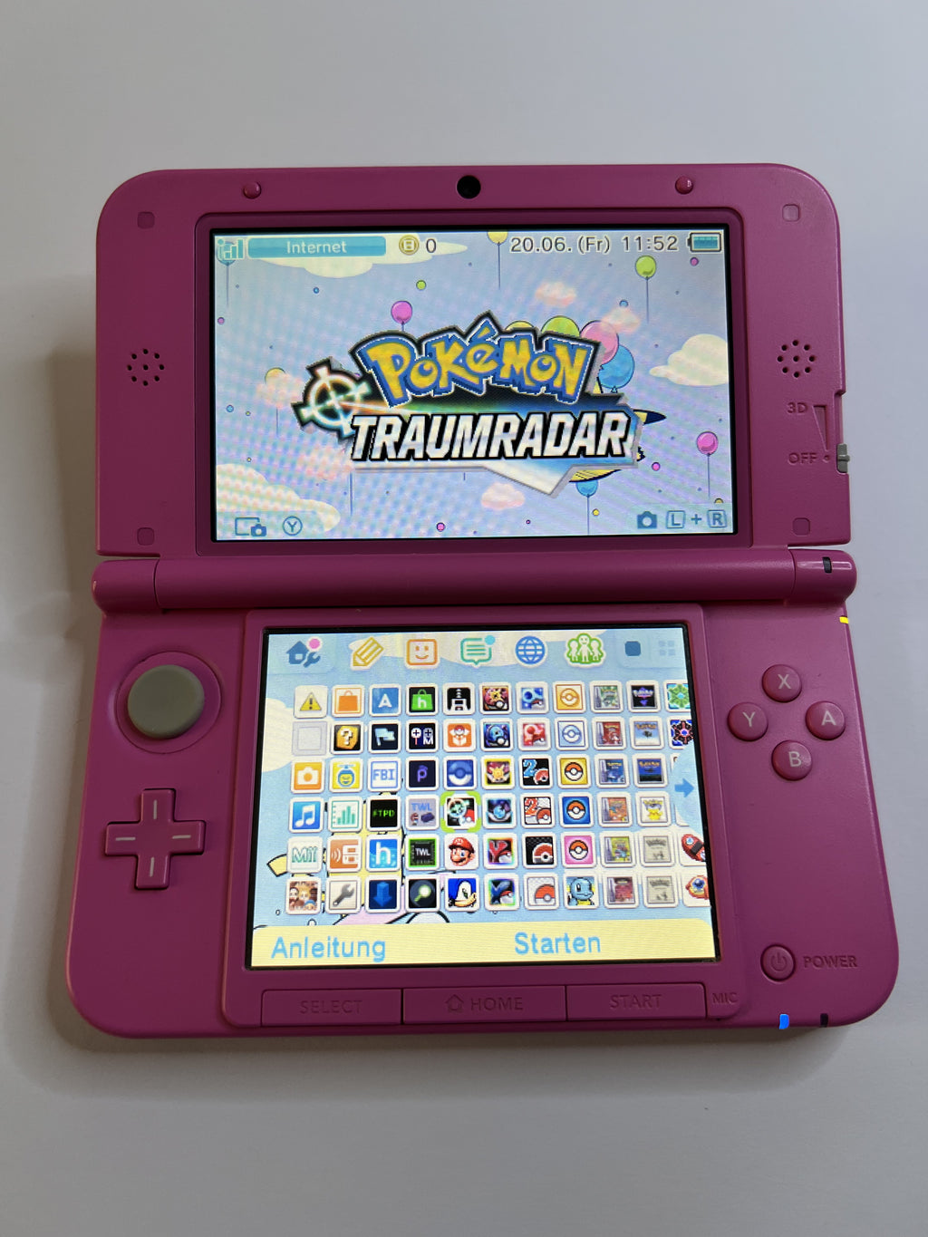 Nintendo 3DS XL Konsole in pink rosa mit 128GB, Pokemon Bank, Poke Mover & vielen Extras