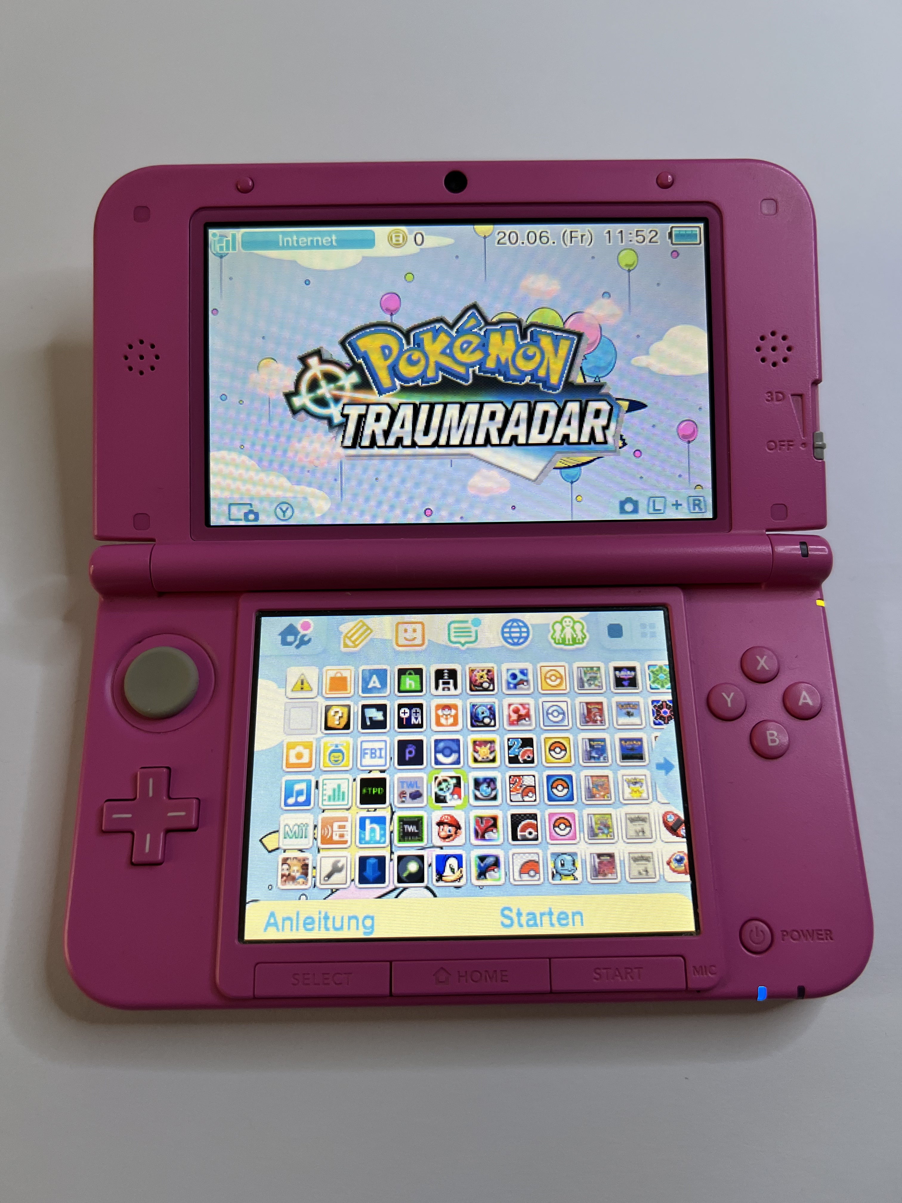Nintendo 3DS XL Konsole in pink rosa mit 128GB, Pokemon Bank, Poke Mover & vielen Extras