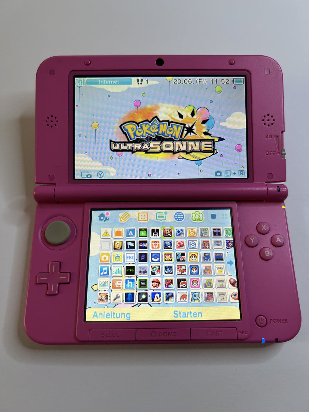 Nintendo 3DS XL Konsole in pink rosa mit 128GB, Pokemon Bank, Poke Mover & vielen Extras