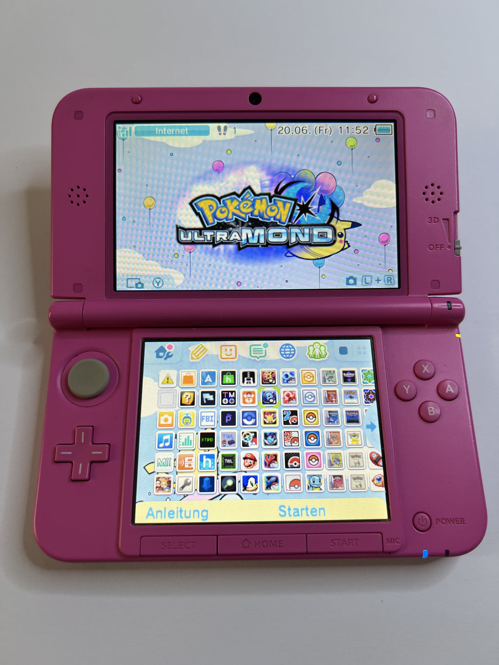 Nintendo 3DS XL Konsole in pink rosa mit 128GB, Pokemon Bank, Poke Mover & vielen Extras