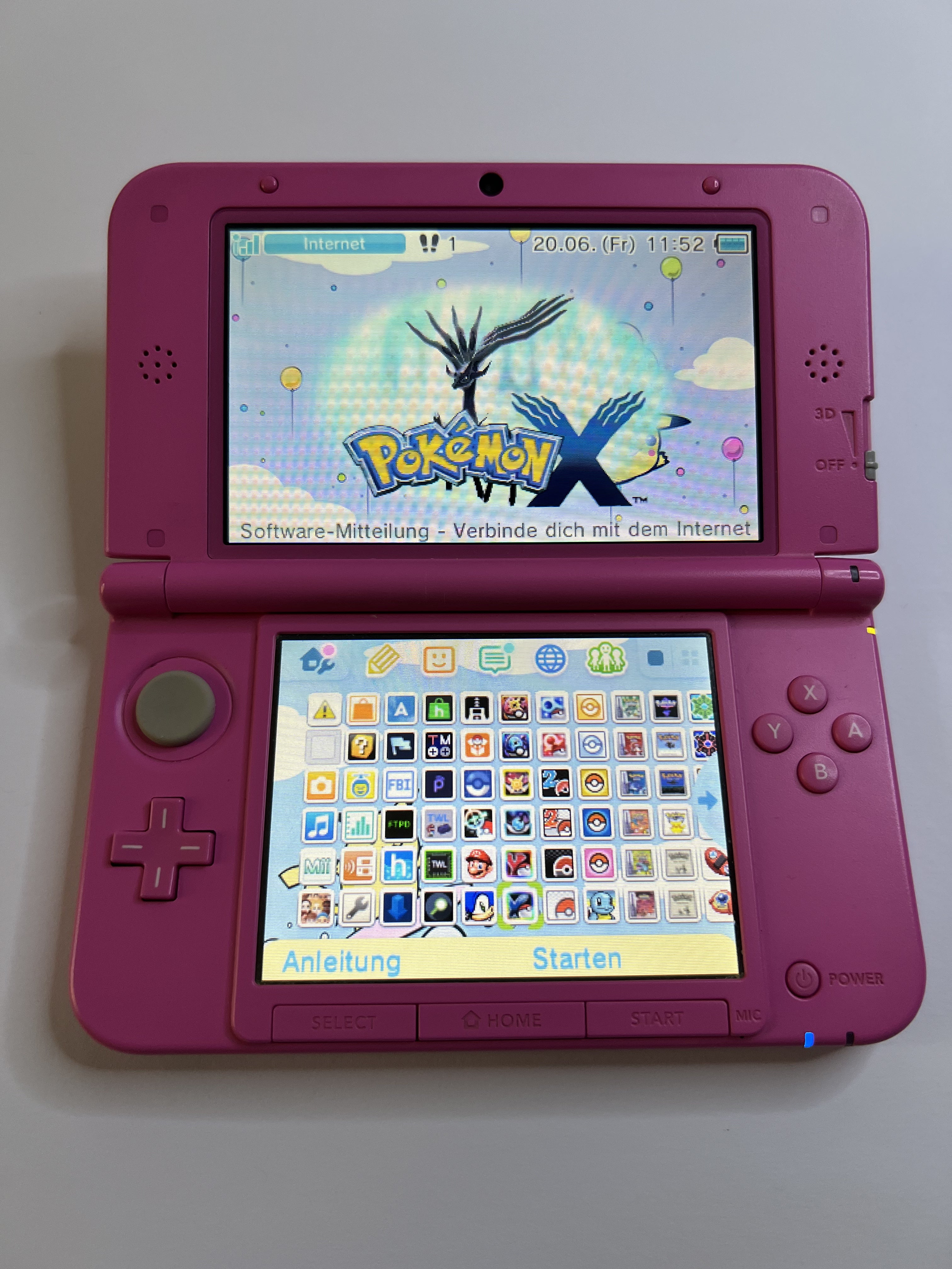 Nintendo 3DS XL Konsole in pink rosa mit 128GB, Pokemon Bank, Poke Mover & vielen Extras