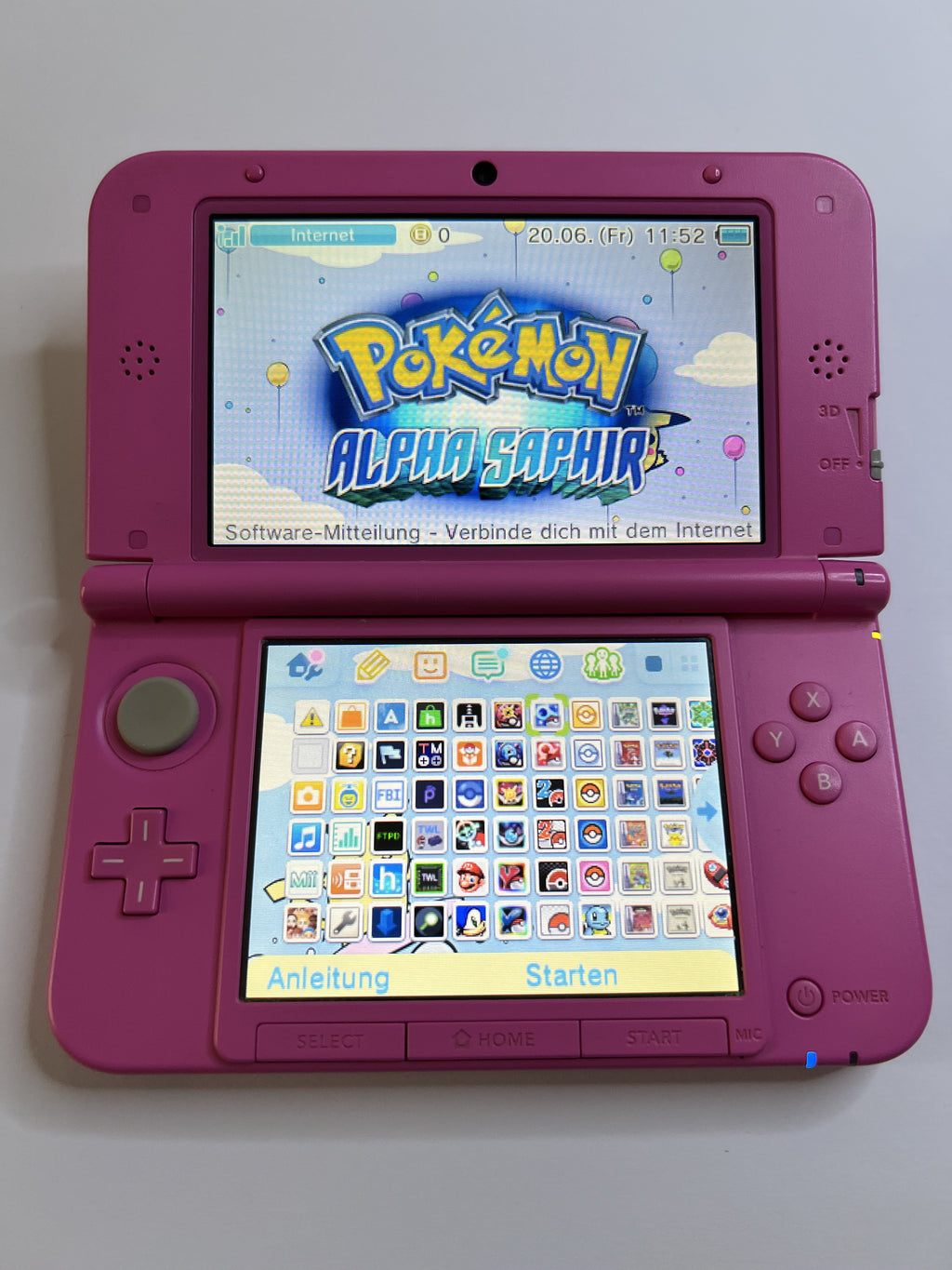 Nintendo 3DS XL Konsole in pink rosa mit 128GB, Pokemon Bank, Poke Mover & vielen Extras