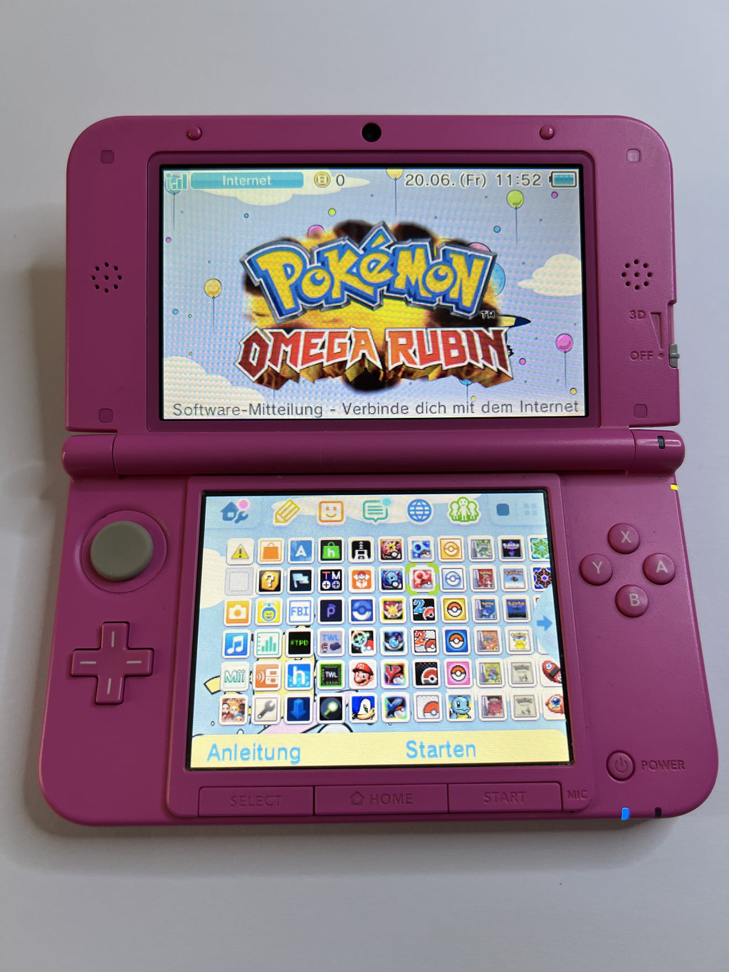 Nintendo 3DS XL Konsole in pink rosa mit 128GB, Pokemon Bank, Poke Mover & vielen Extras
