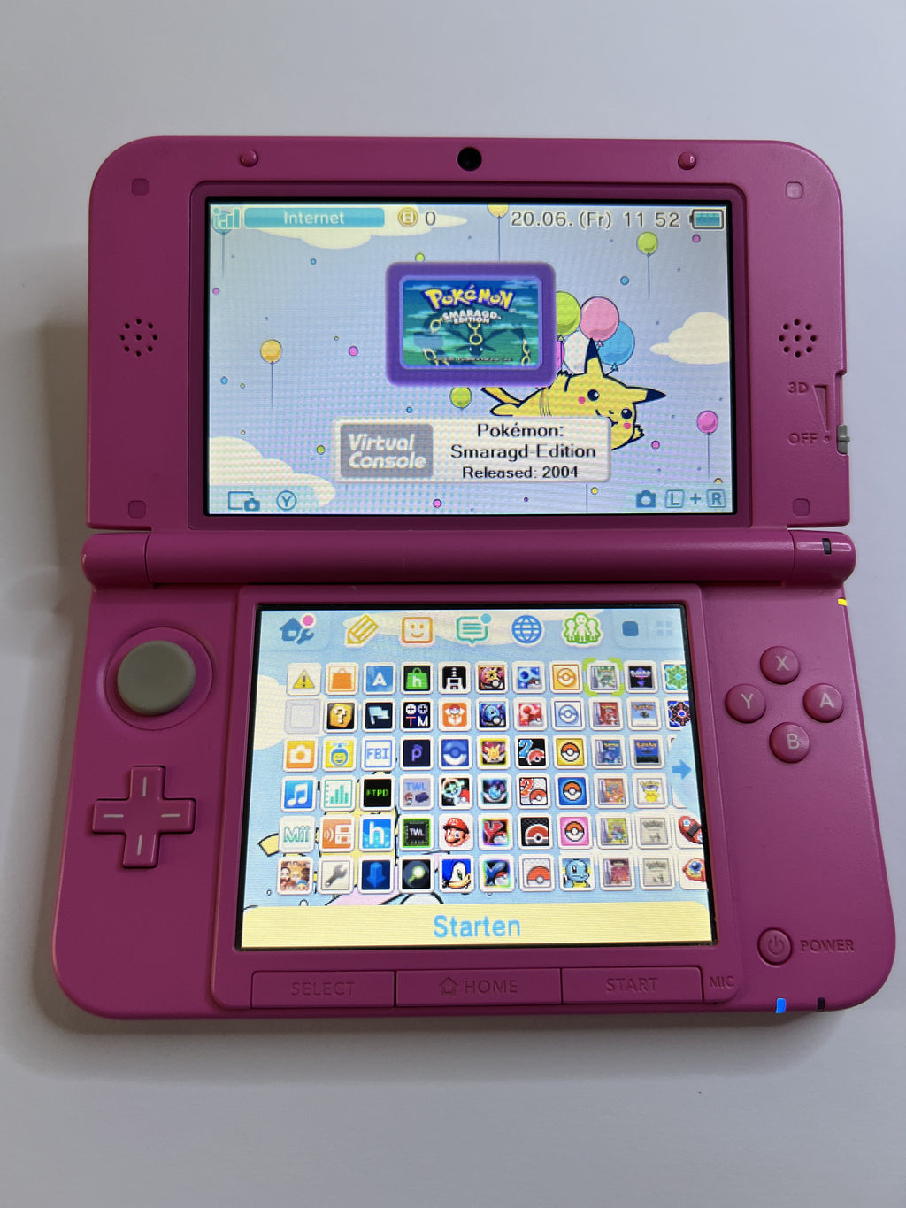 Nintendo 3DS XL Konsole in pink rosa mit 128GB, Pokemon Bank, Poke Mover & vielen Extras