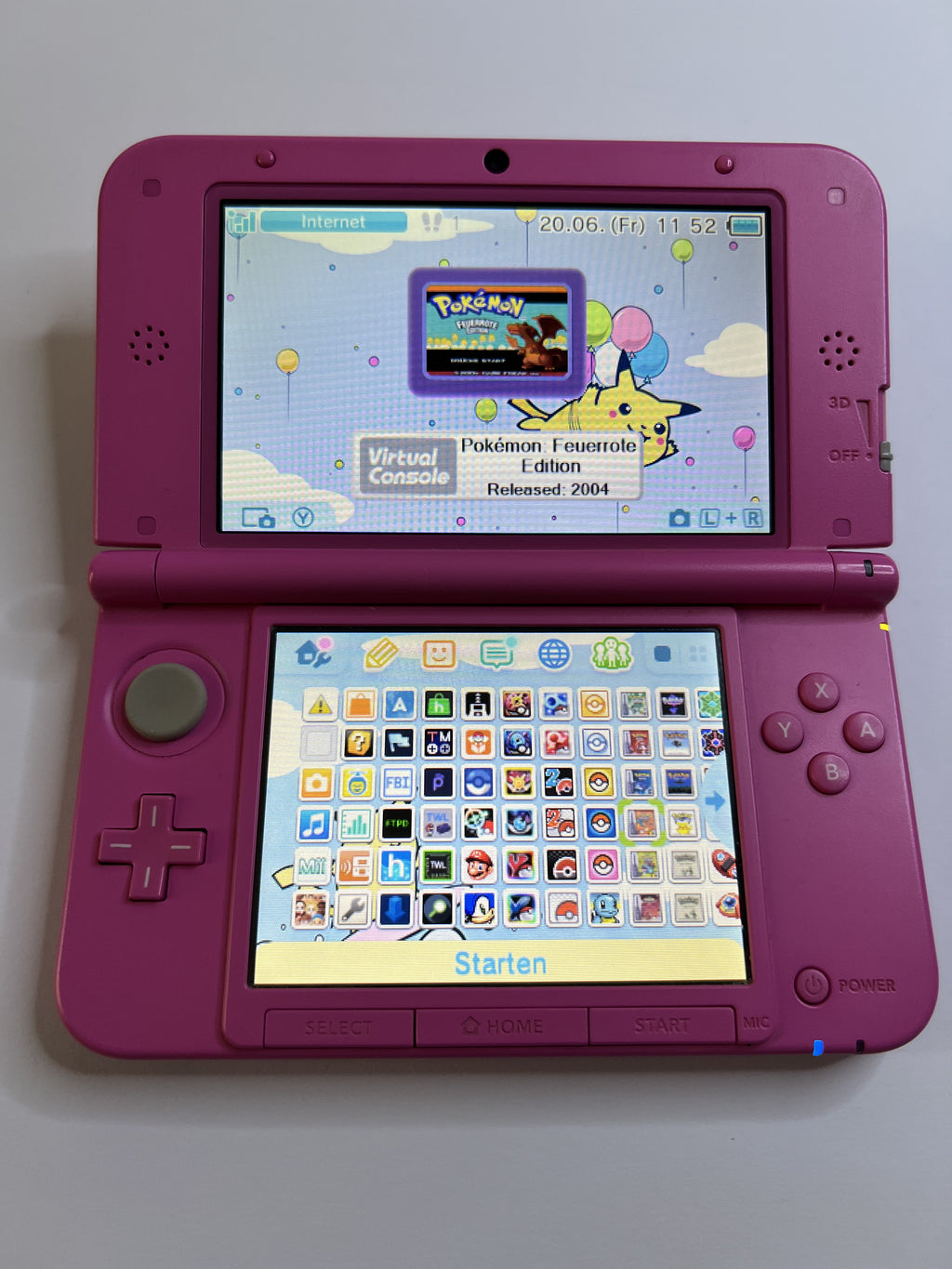 Nintendo 3DS XL Konsole in pink rosa mit 128GB, Pokemon Bank, Poke Mover & vielen Extras