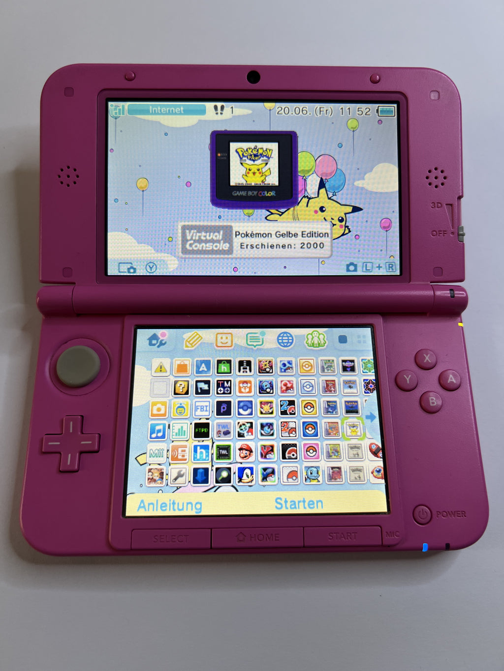 Nintendo 3DS XL Konsole in pink rosa mit 128GB, Pokemon Bank, Poke Mover & vielen Extras