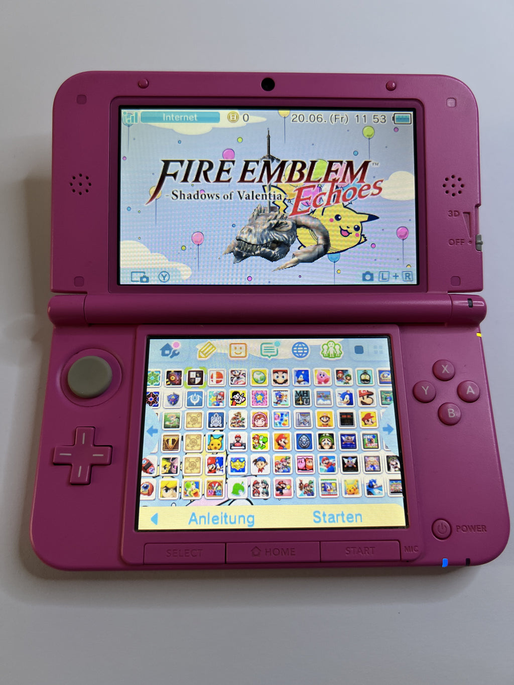 Nintendo 3DS XL Konsole in pink rosa mit 128GB, Pokemon Bank, Poke Mover & vielen Extras
