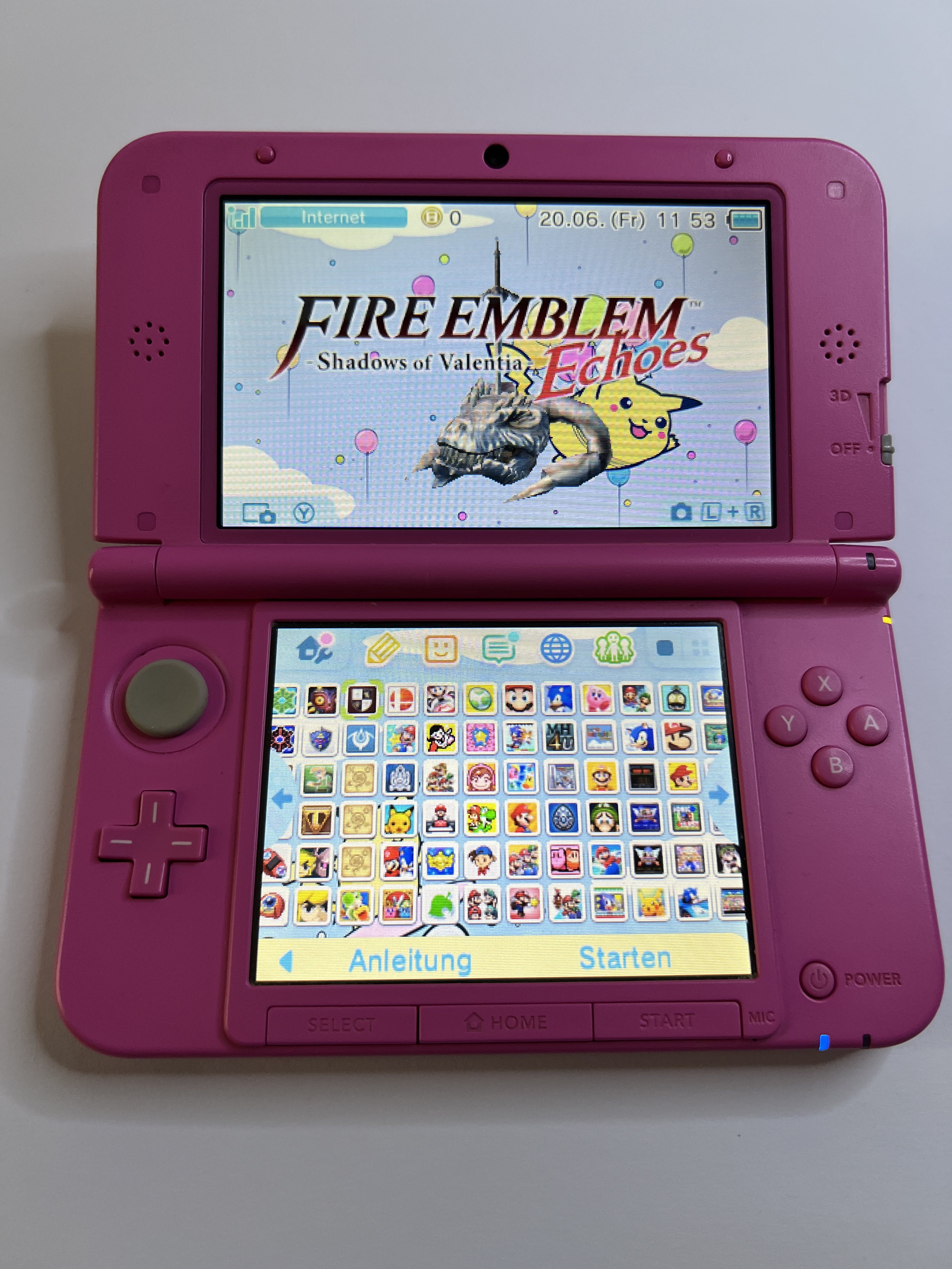 Nintendo 3DS XL Konsole in pink rosa mit 128GB, Pokemon Bank, Poke Mover & vielen Extras