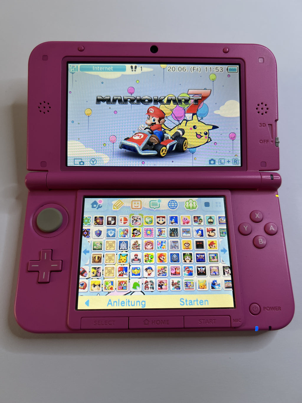 Nintendo 3DS XL Konsole in pink rosa mit 128GB, Pokemon Bank, Poke Mover & vielen Extras
