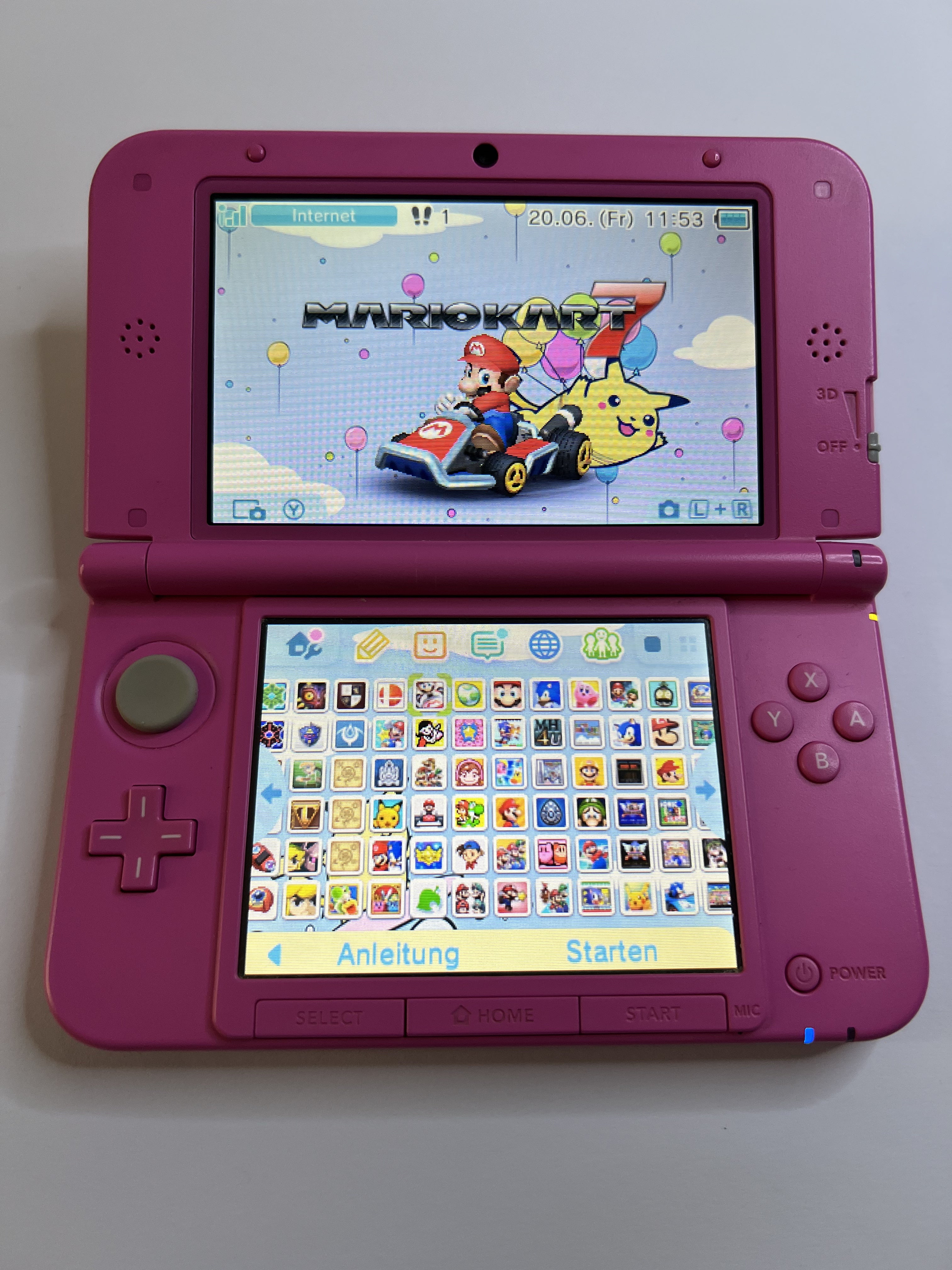 Nintendo 3DS XL Konsole in pink rosa mit 128GB, Pokemon Bank, Poke Mover & vielen Extras