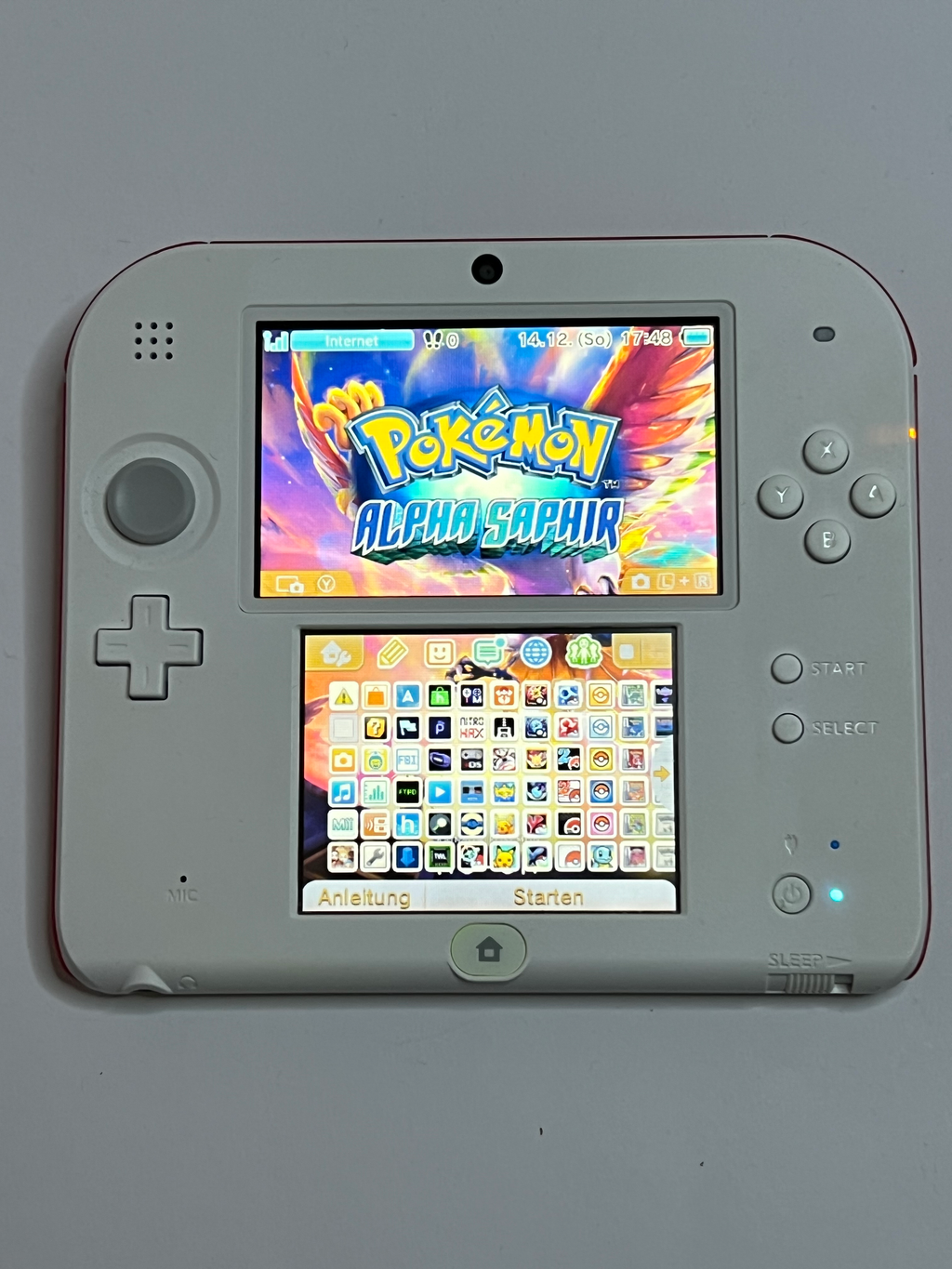 Nintendo 2DS Konsole weiß rot mit 128GB, Pokemon Bank, Poke Mover & vielen Extras