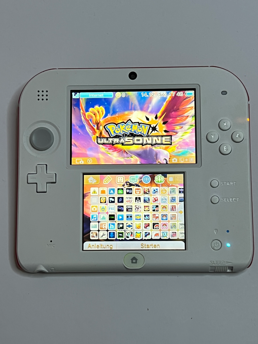Nintendo 2DS Konsole weiß rot mit 128GB, Pokemon Bank, Poke Mover & vielen Extras