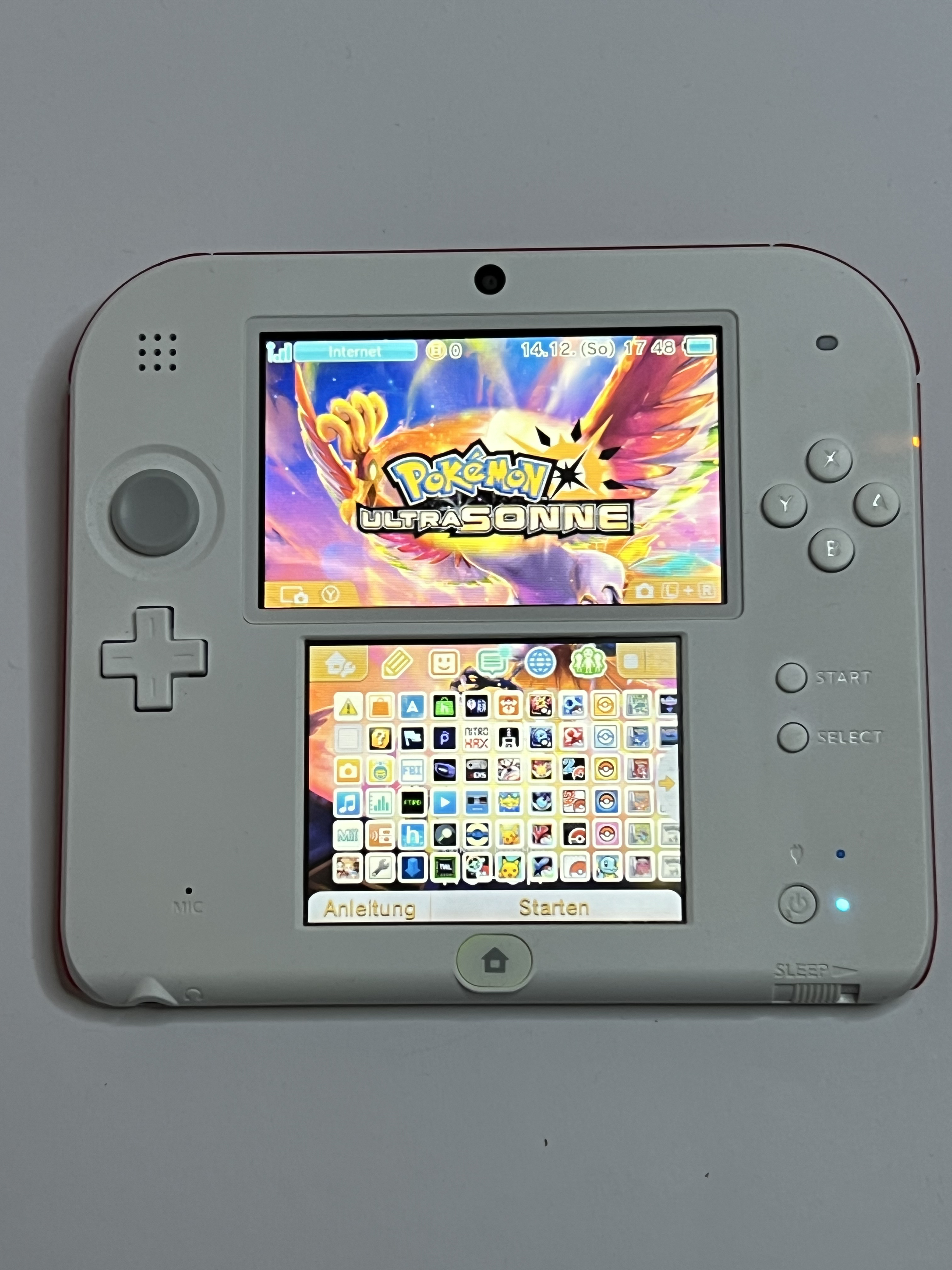 Nintendo 2DS Konsole weiß rot mit 128GB, Pokemon Bank, Poke Mover & vielen Extras
