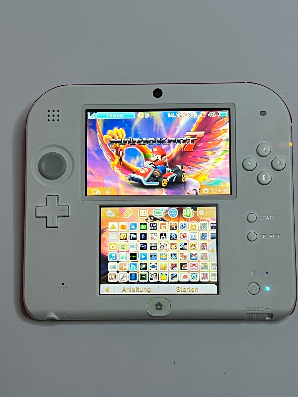 Nintendo 2DS Konsole weiß rot mit 128GB, Pokemon Bank, Poke Mover & vielen Extras