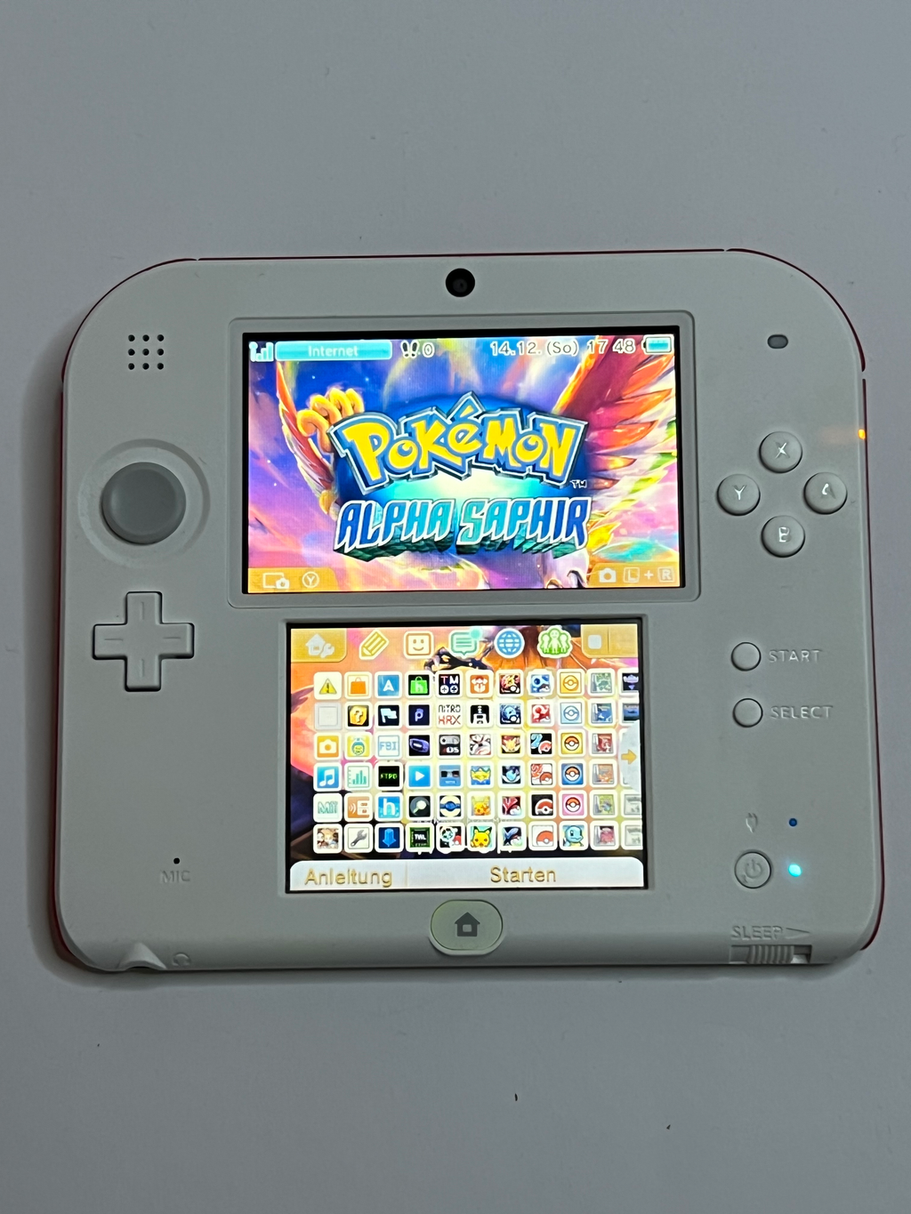 Nintendo 2DS Konsole weiß rot mit 128GB, Pokemon Bank, Poke Mover & vielen Extras