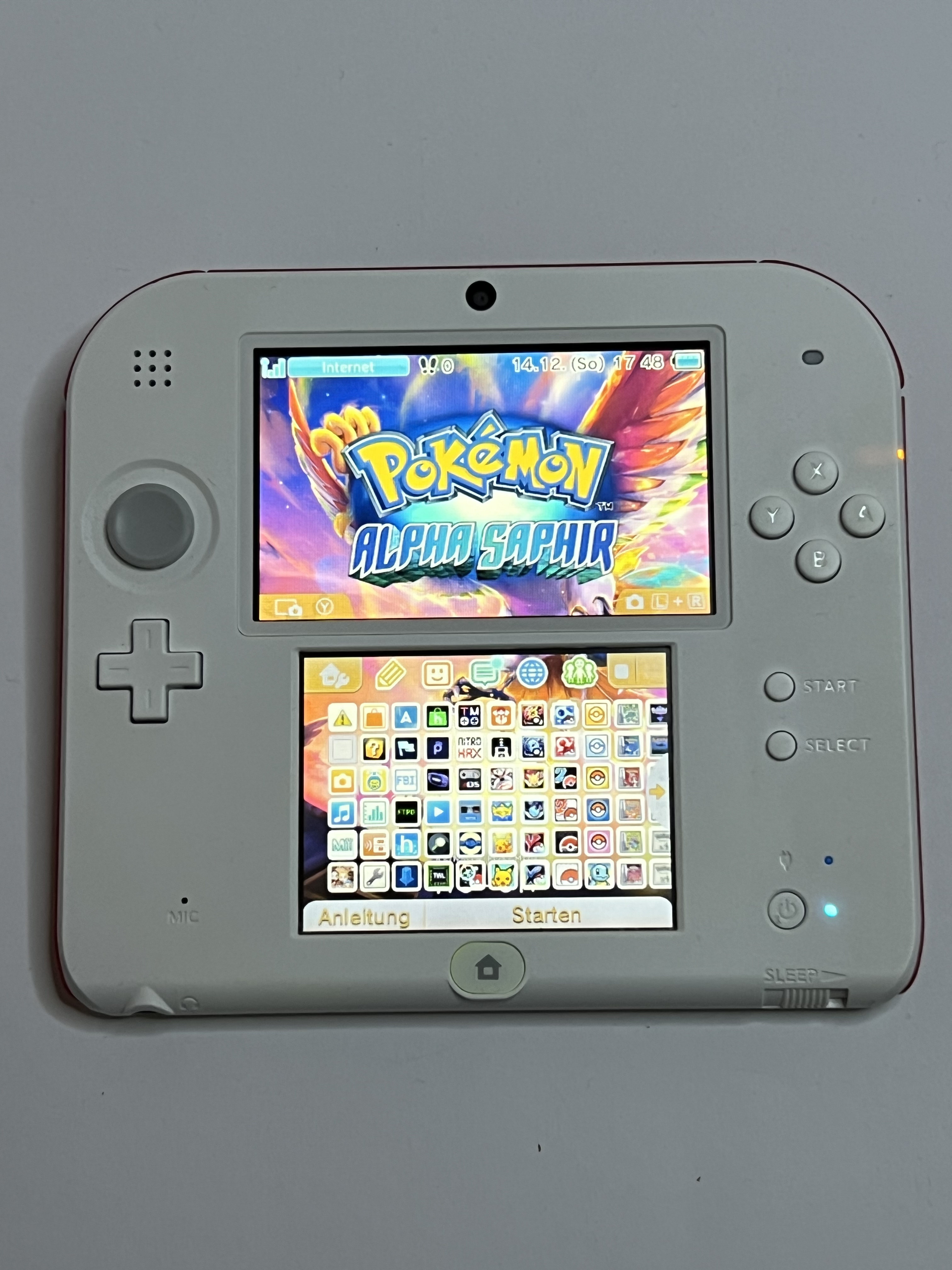 Nintendo 2DS Konsole weiß rot mit 128GB, Pokemon Bank, Poke Mover & vielen Extras
