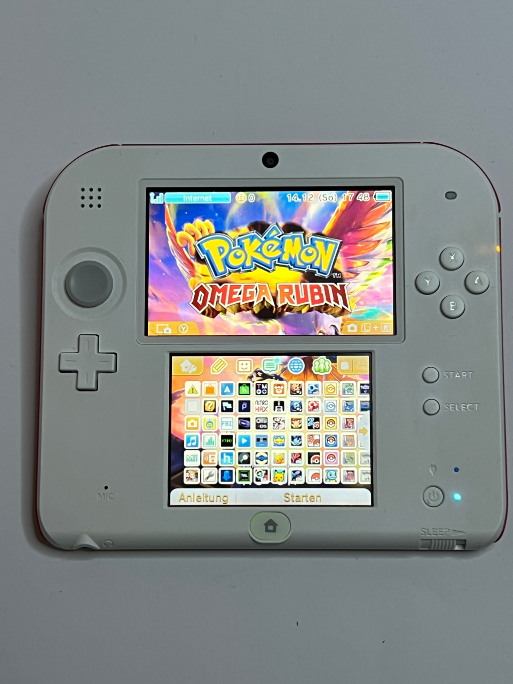 Nintendo 2DS Konsole weiß rot mit 128GB, Pokemon Bank, Poke Mover & vielen Extras