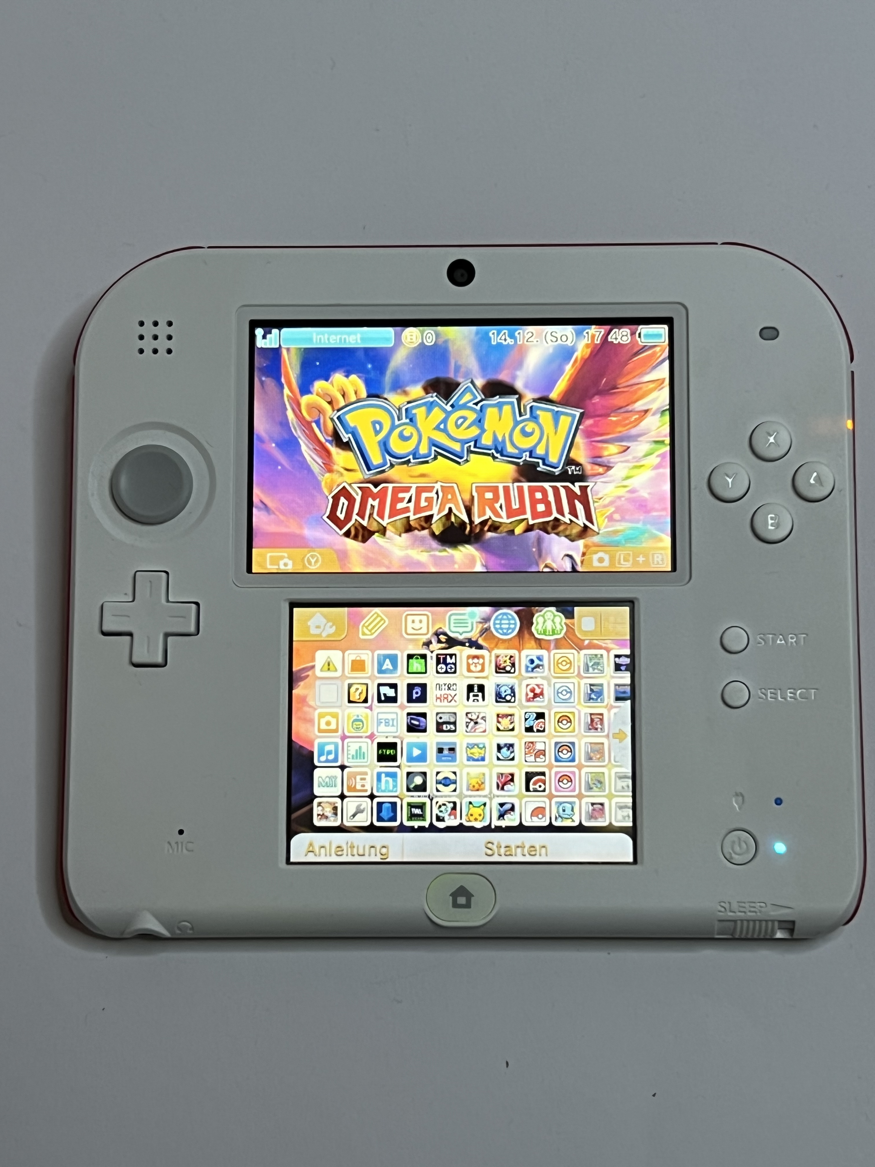 Nintendo 2DS Konsole weiß rot mit 128GB, Pokemon Bank, Poke Mover & vielen Extras
