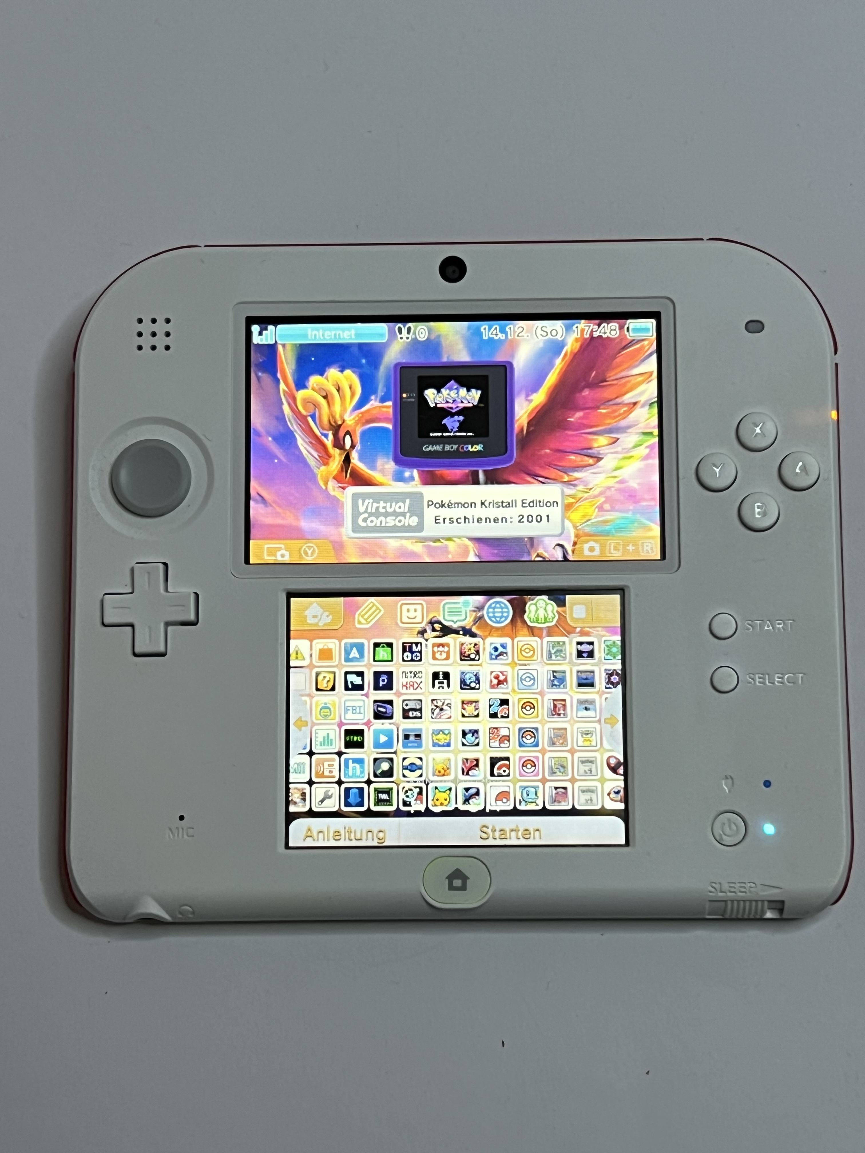 Nintendo 2DS Konsole weiß rot mit 128GB, Pokemon Bank, Poke Mover & vielen Extras