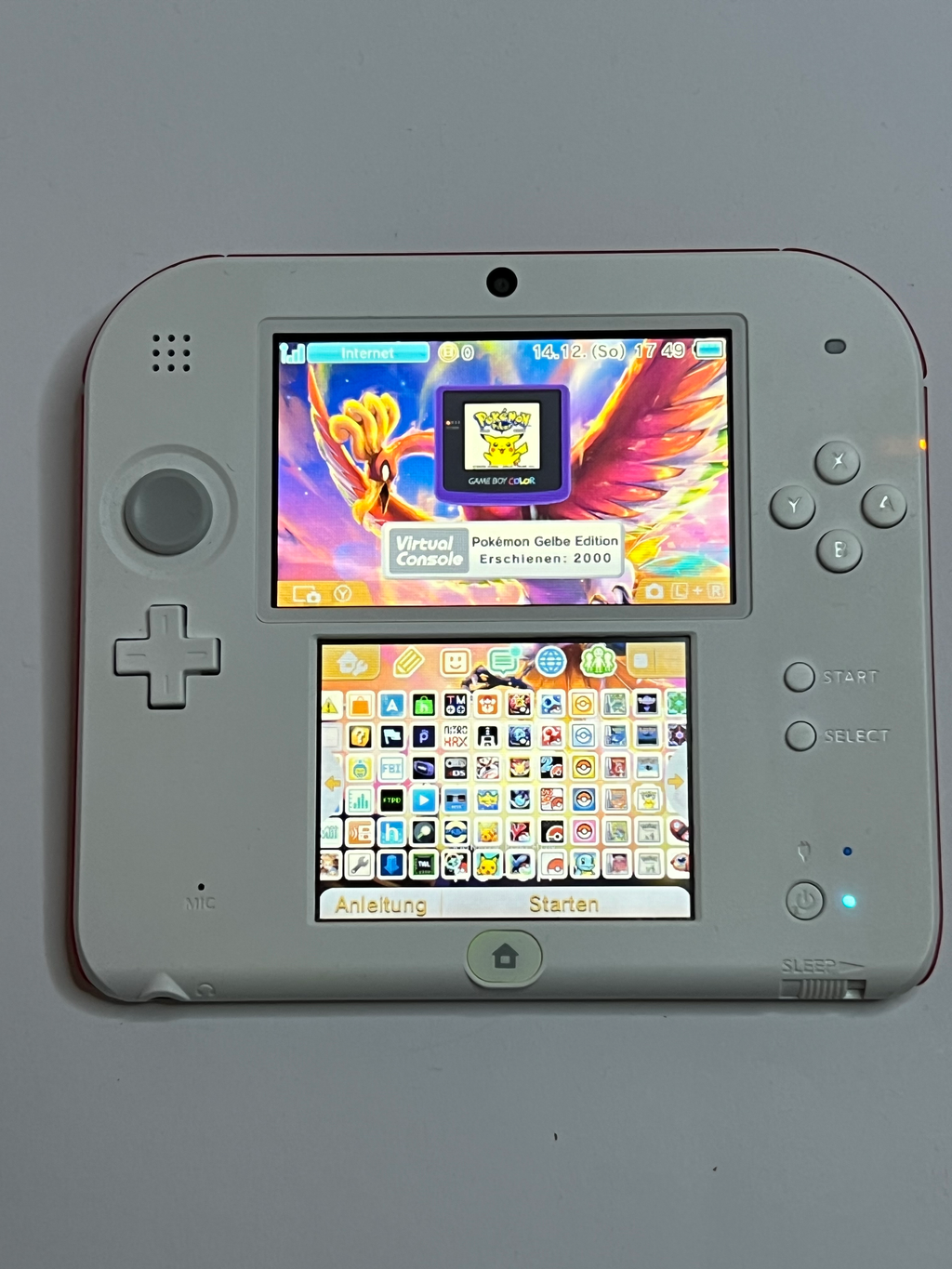 Nintendo 2DS Konsole weiß rot mit 128GB, Pokemon Bank, Poke Mover & vielen Extras