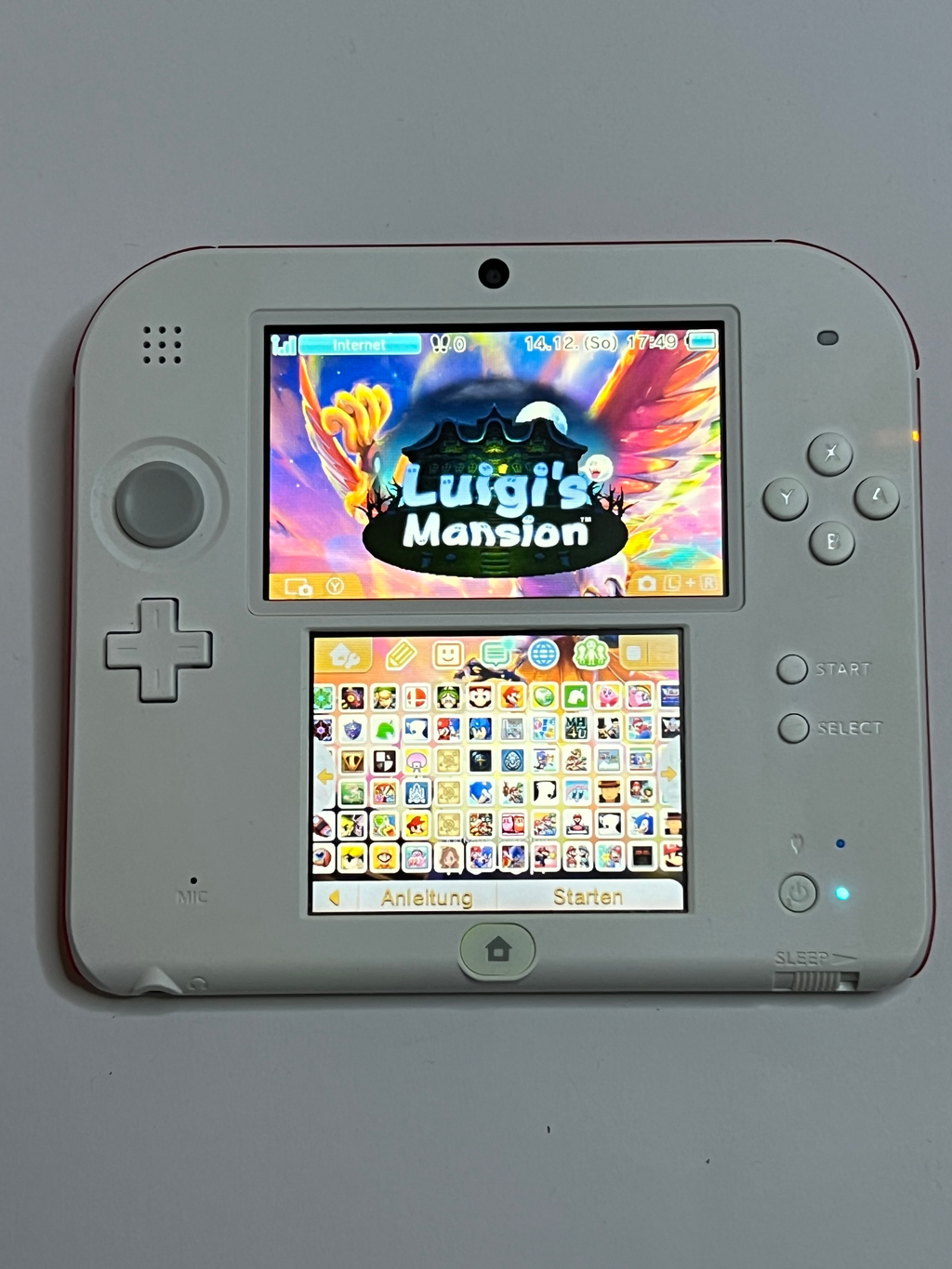 Nintendo 2DS Konsole weiß rot mit 128GB, Pokemon Bank, Poke Mover & vielen Extras