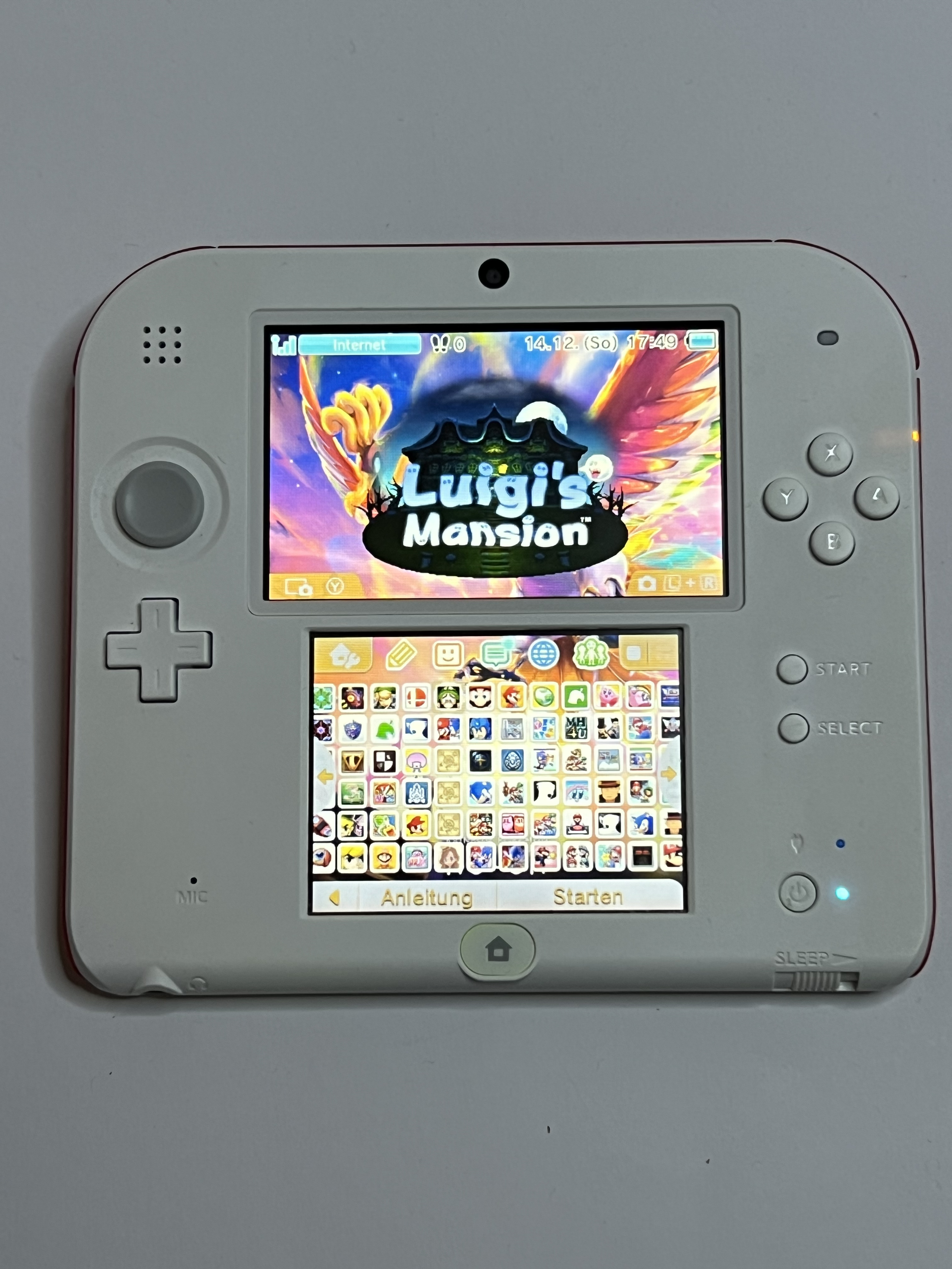 Nintendo 2DS Konsole weiß rot mit 128GB, Pokemon Bank, Poke Mover & vielen Extras