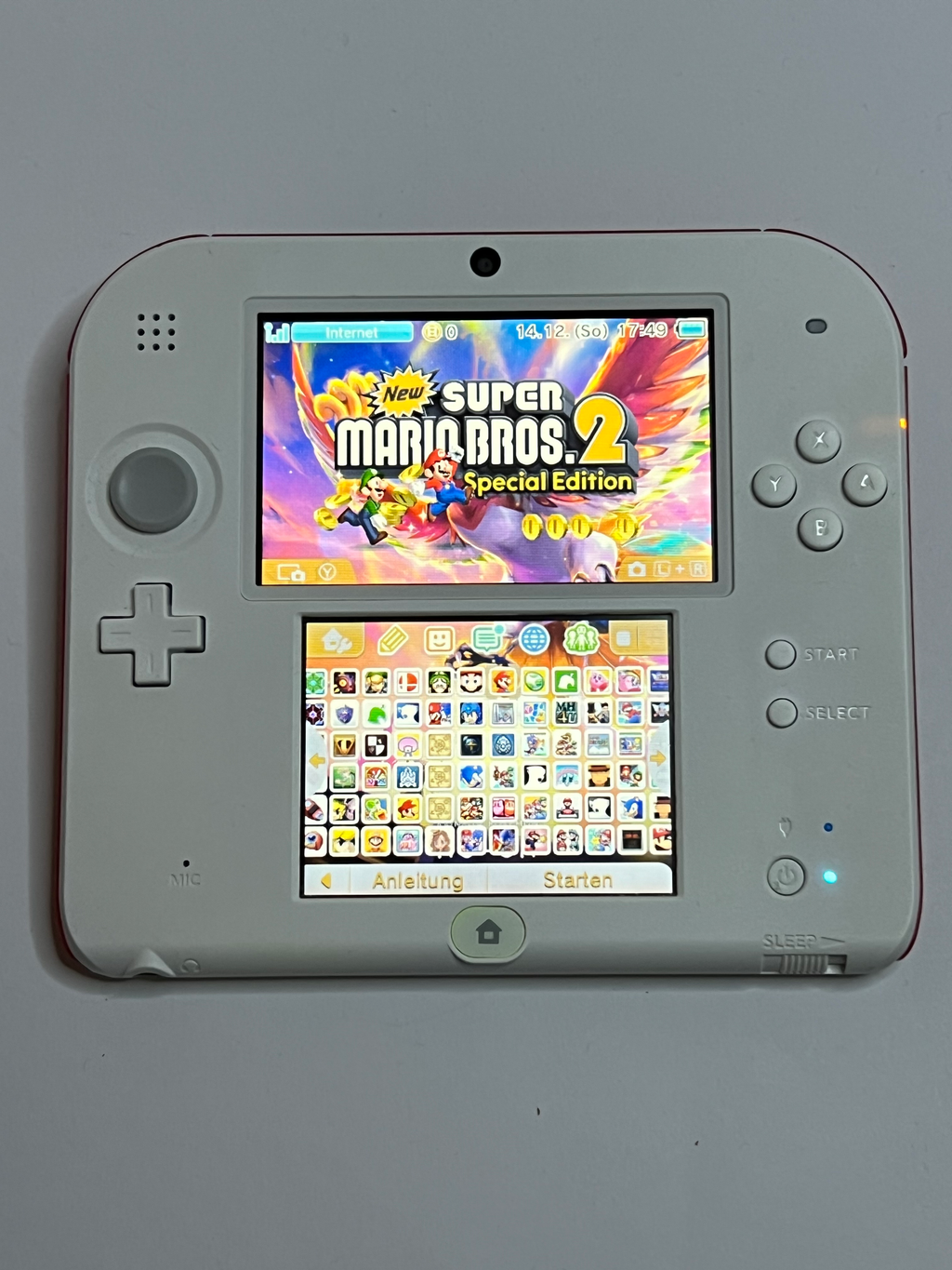 Nintendo 2DS Konsole weiß rot mit 128GB, Pokemon Bank, Poke Mover & vielen Extras