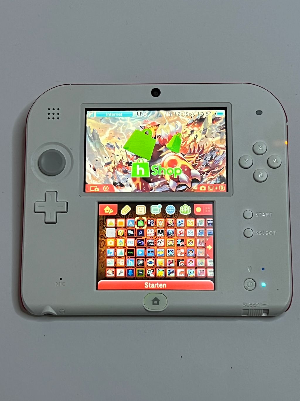 Nintendo 2DS Konsole weiß rot mit 128GB, Pokemon Bank, Poke Mover & vielen Extras