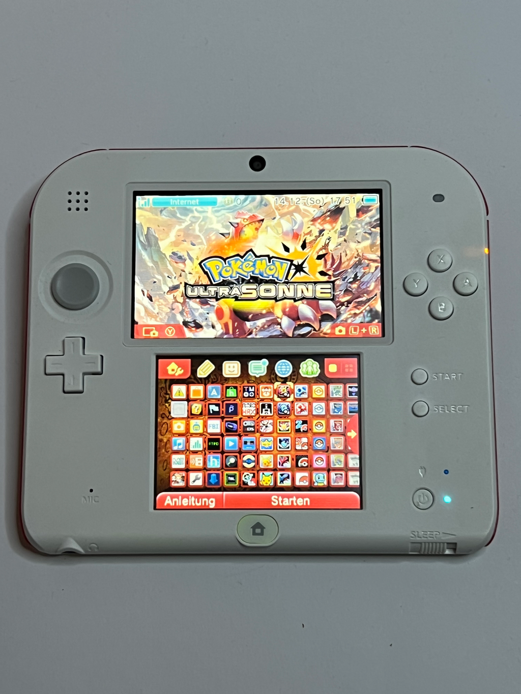 Nintendo 2DS Konsole weiß rot mit 128GB, Pokemon Bank, Poke Mover & vielen Extras