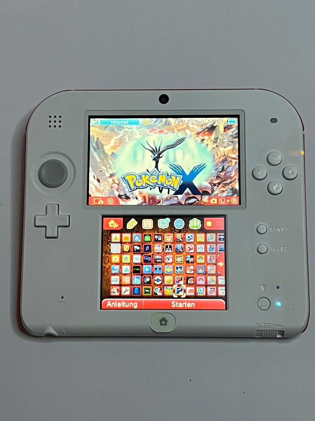 Nintendo 2DS Konsole weiß rot mit 128GB, Pokemon Bank, Poke Mover & vielen Extras