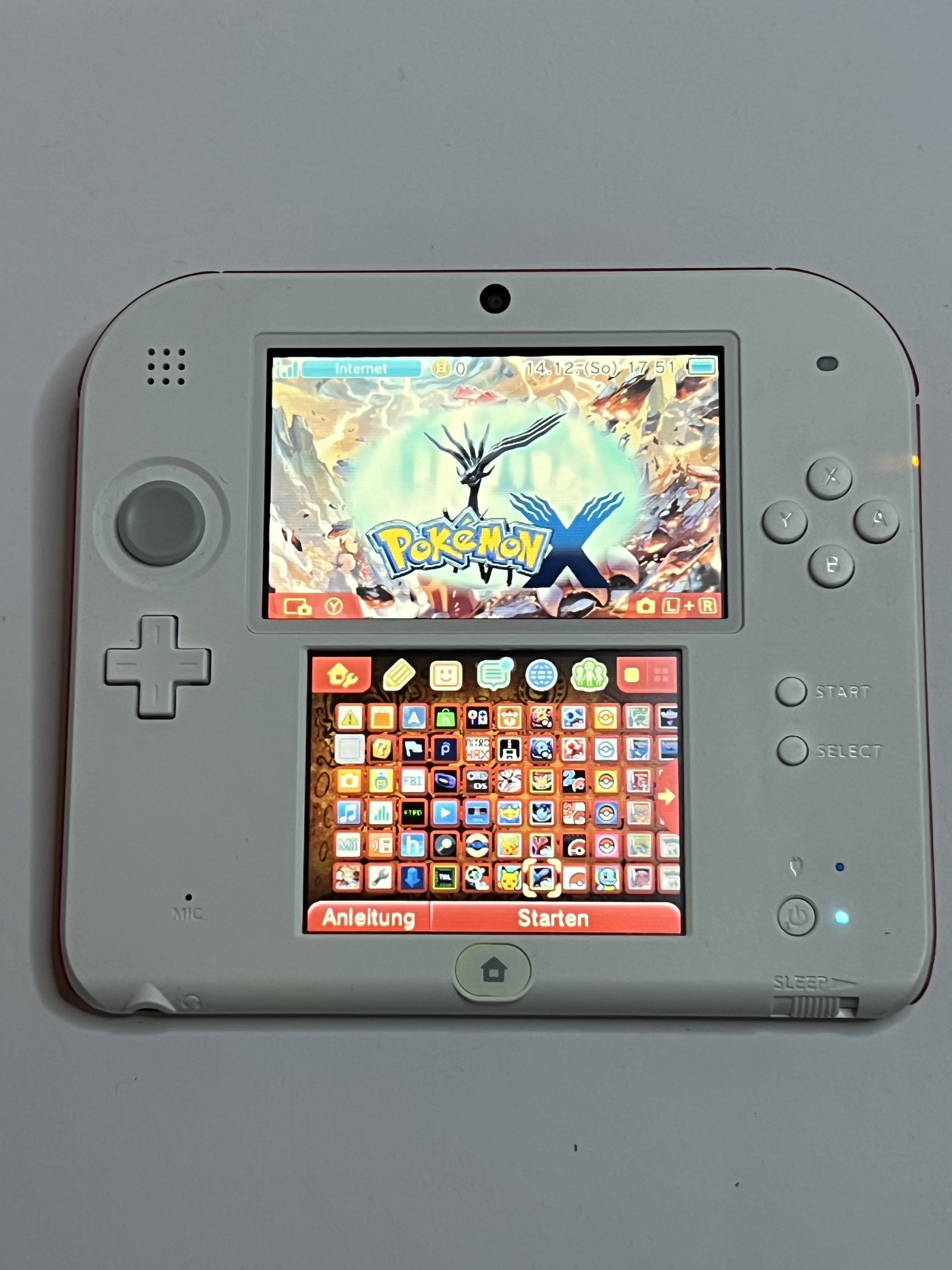 Nintendo 2DS Konsole weiß rot mit 128GB, Pokemon Bank, Poke Mover & vielen Extras