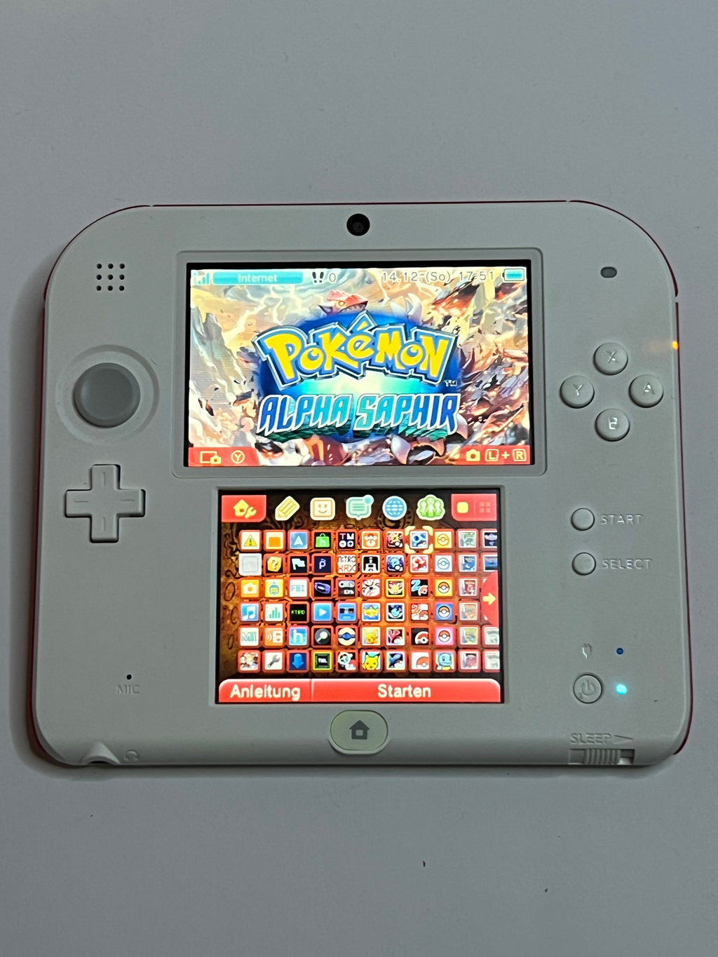 Nintendo 2DS Konsole weiß rot mit 128GB, Pokemon Bank, Poke Mover & vielen Extras