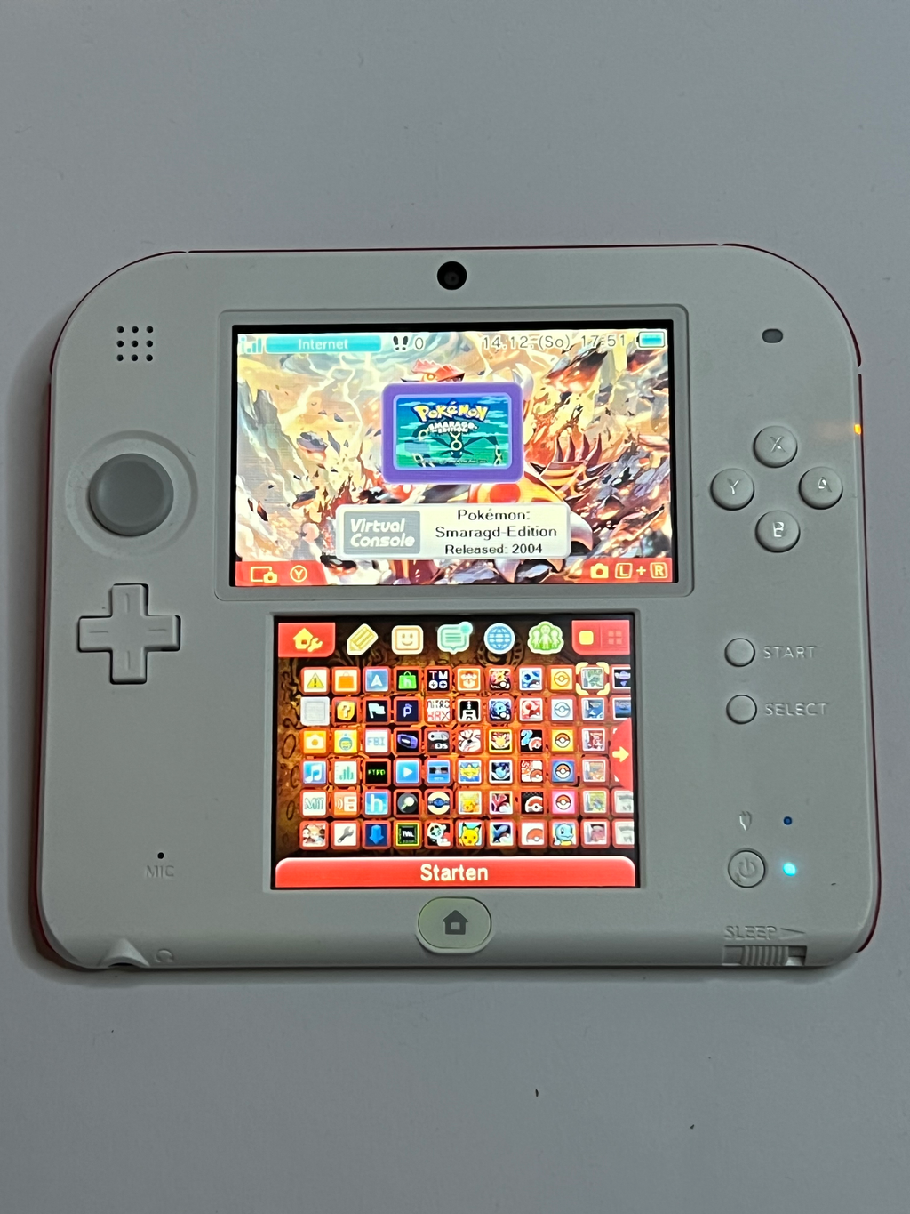 Nintendo 2DS Konsole weiß rot mit 128GB, Pokemon Bank, Poke Mover & vielen Extras