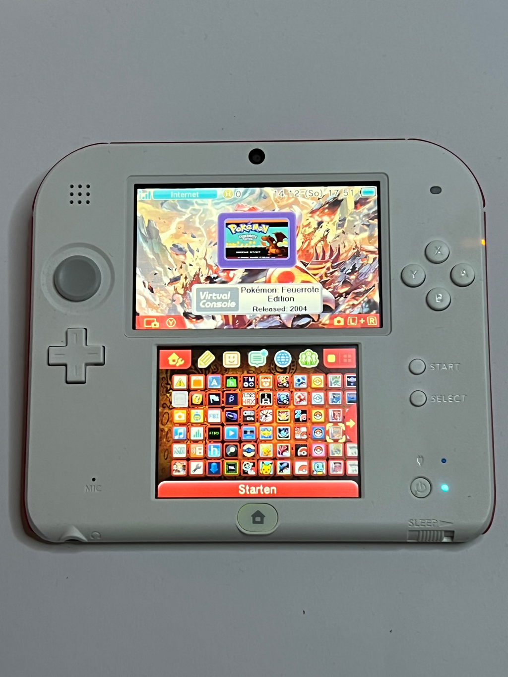 Nintendo 2DS Konsole weiß rot mit 128GB, Pokemon Bank, Poke Mover & vielen Extras