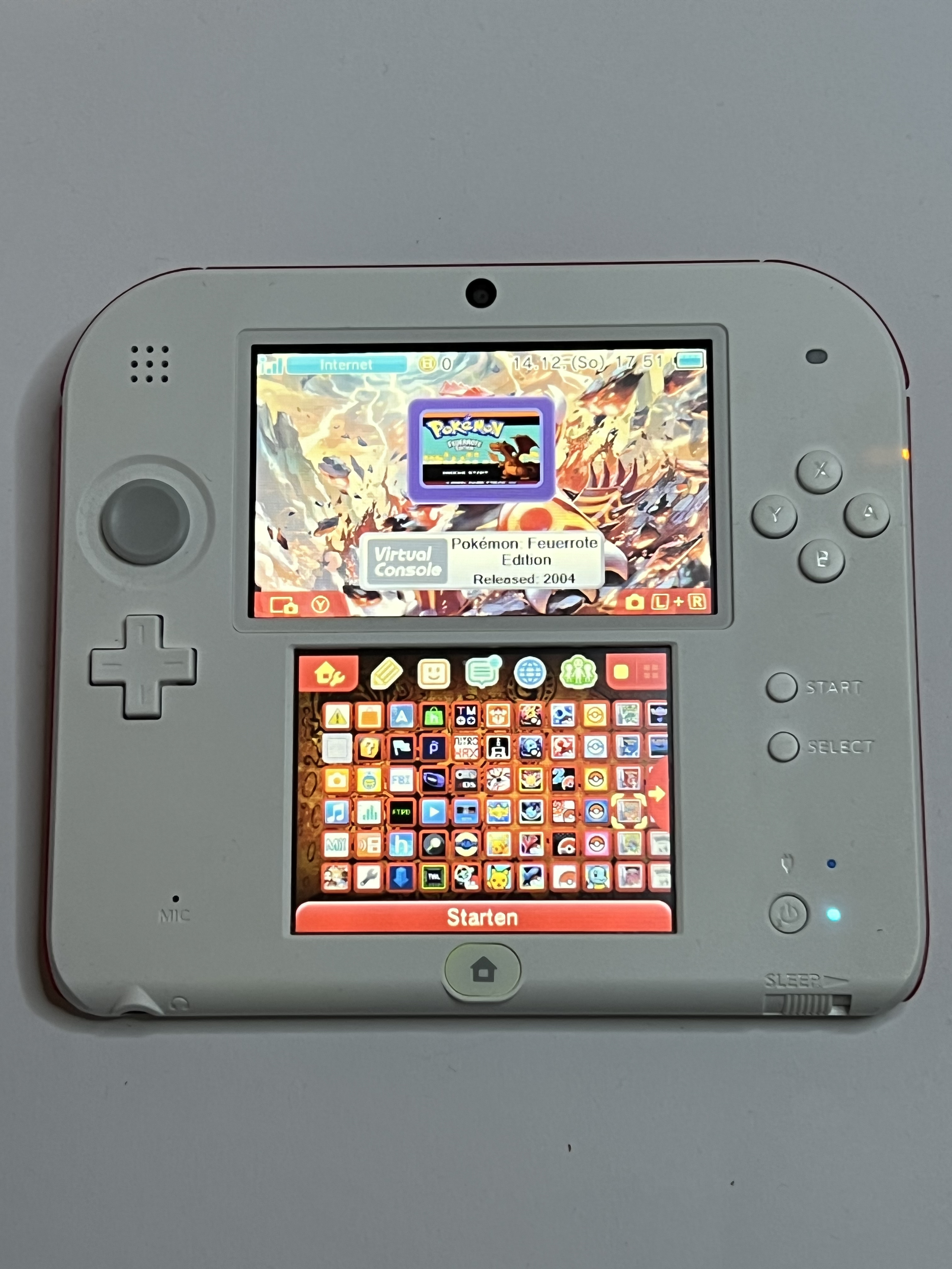 Nintendo 2DS Konsole weiß rot mit 128GB, Pokemon Bank, Poke Mover & vielen Extras