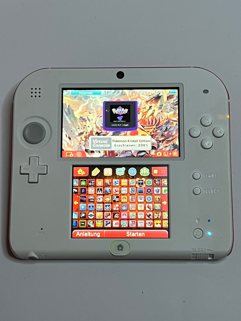Nintendo 2DS Konsole weiß rot mit 128GB, Pokemon Bank, Poke Mover & vielen Extras